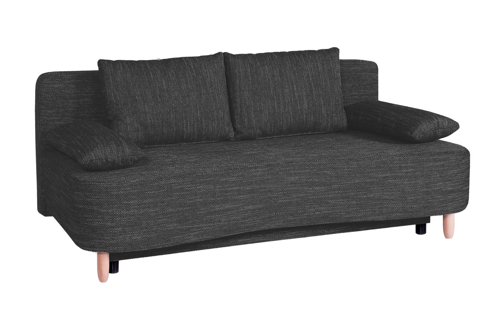 Schlafsofa - schwarz - Federkern - Liegefunktion