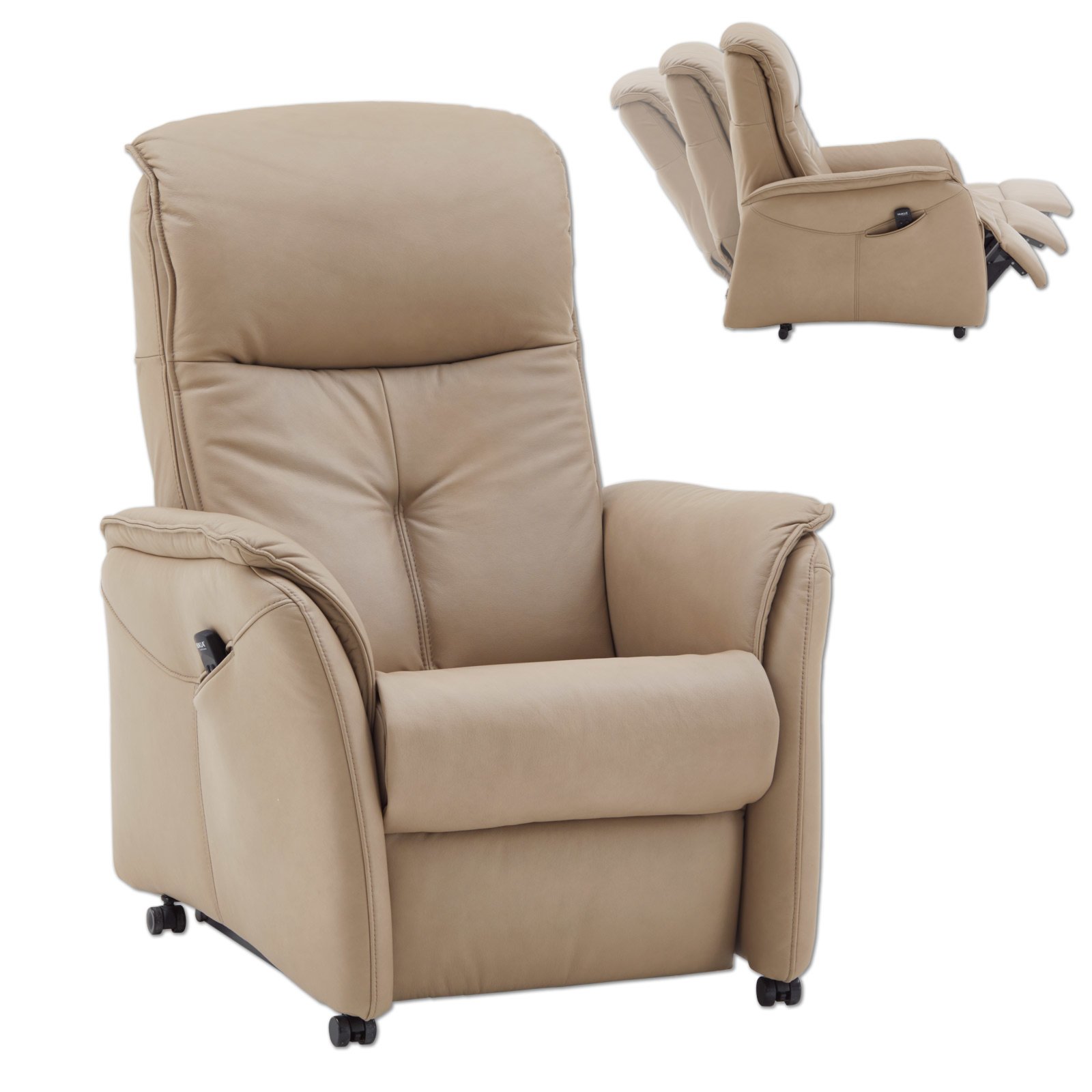 TV-Sessel - braun - Small - manuell verstellbar | Ledersessel | Sessel