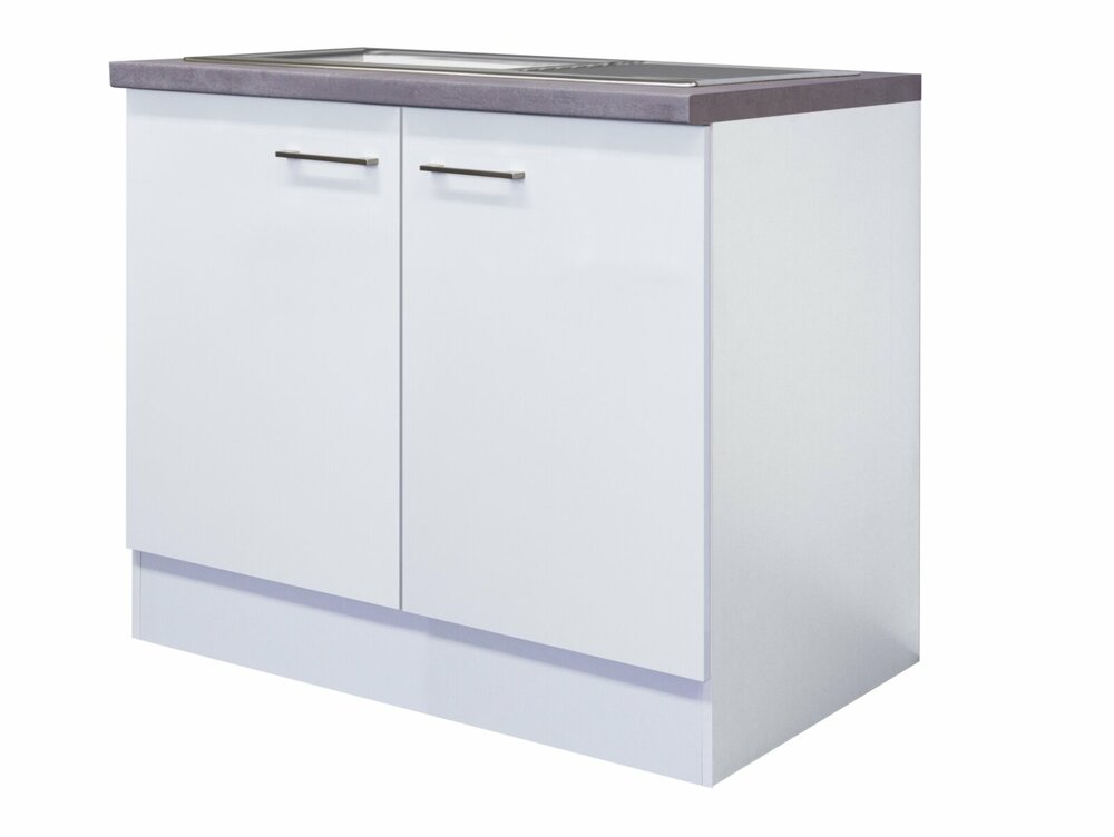 Spülenunterschrank ELEA weißBeton mit Spüle 100 cm breit