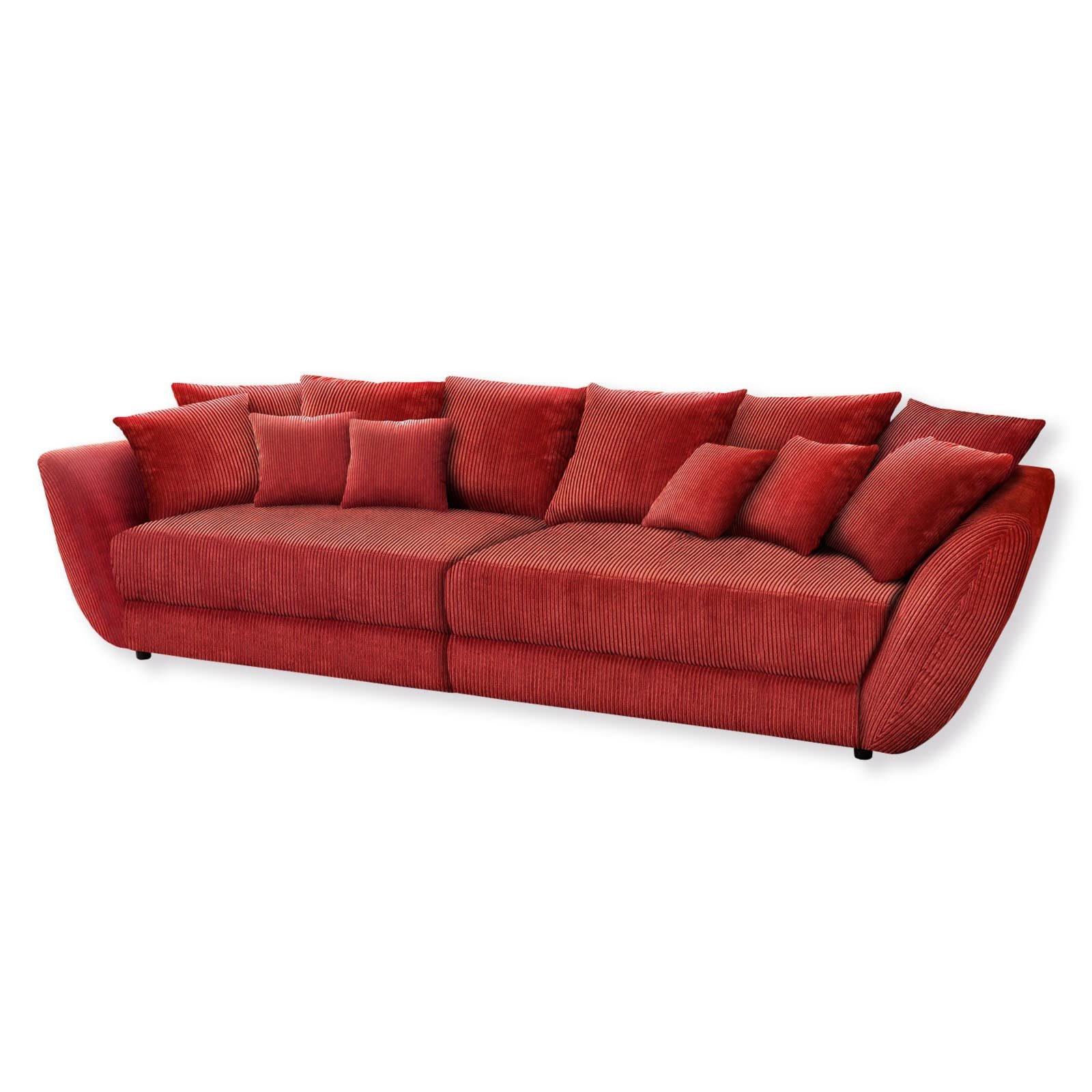 Big Sofa - rot - Federkern - mit 12 Kissen | Big-Sofas | Sofas