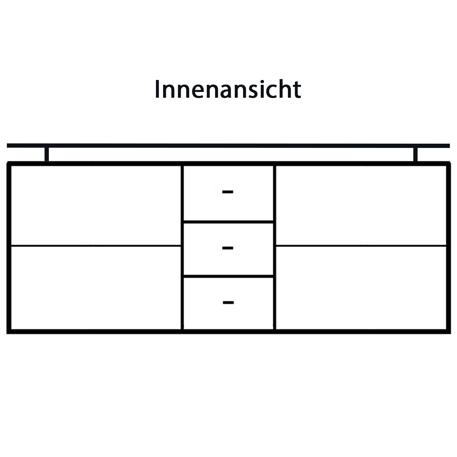 Sideboard - Sonoma Eiche-weiß - 152 cm