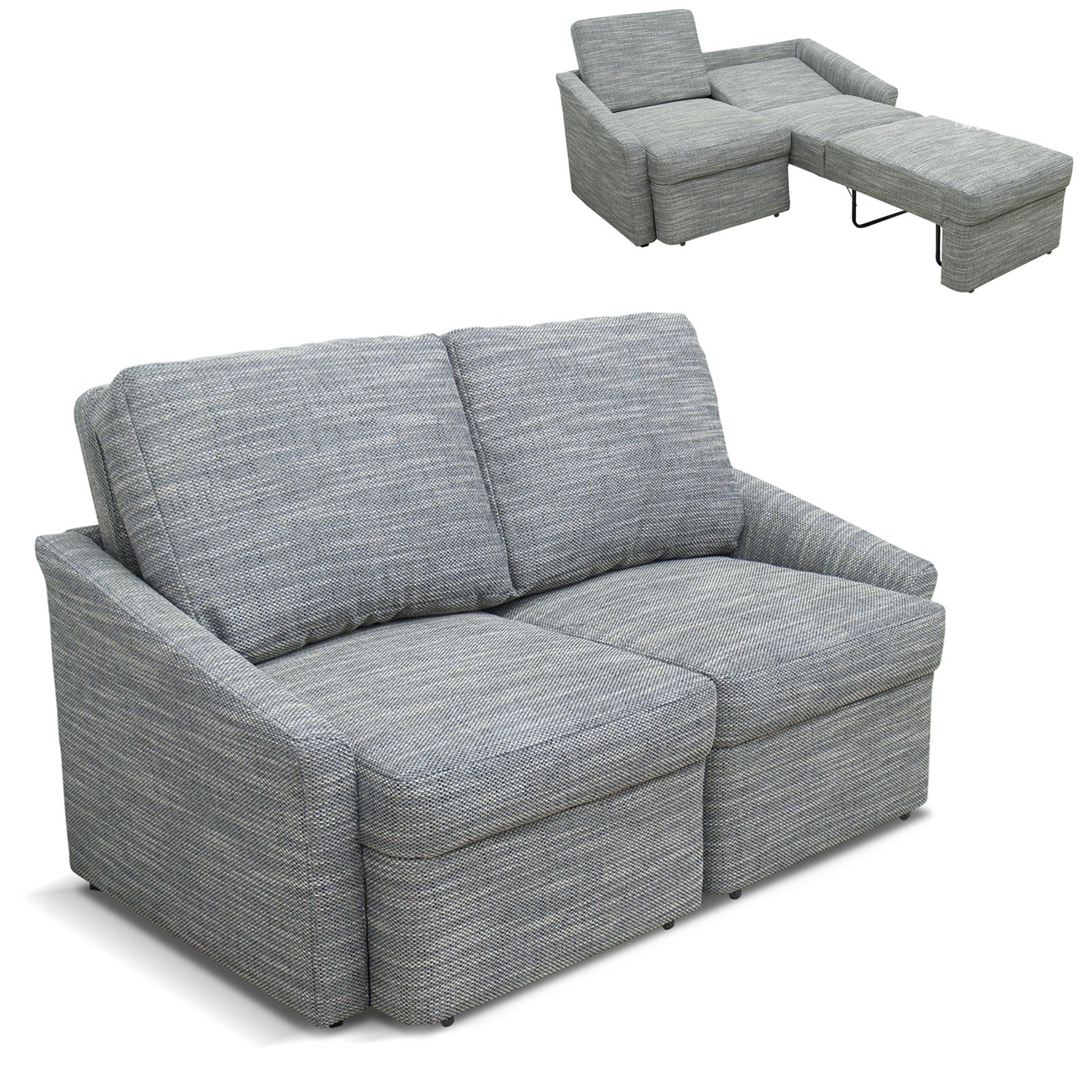 2Sitzer Boxspringsofa grauweiß mit Liegefunktion Boxspringsofas