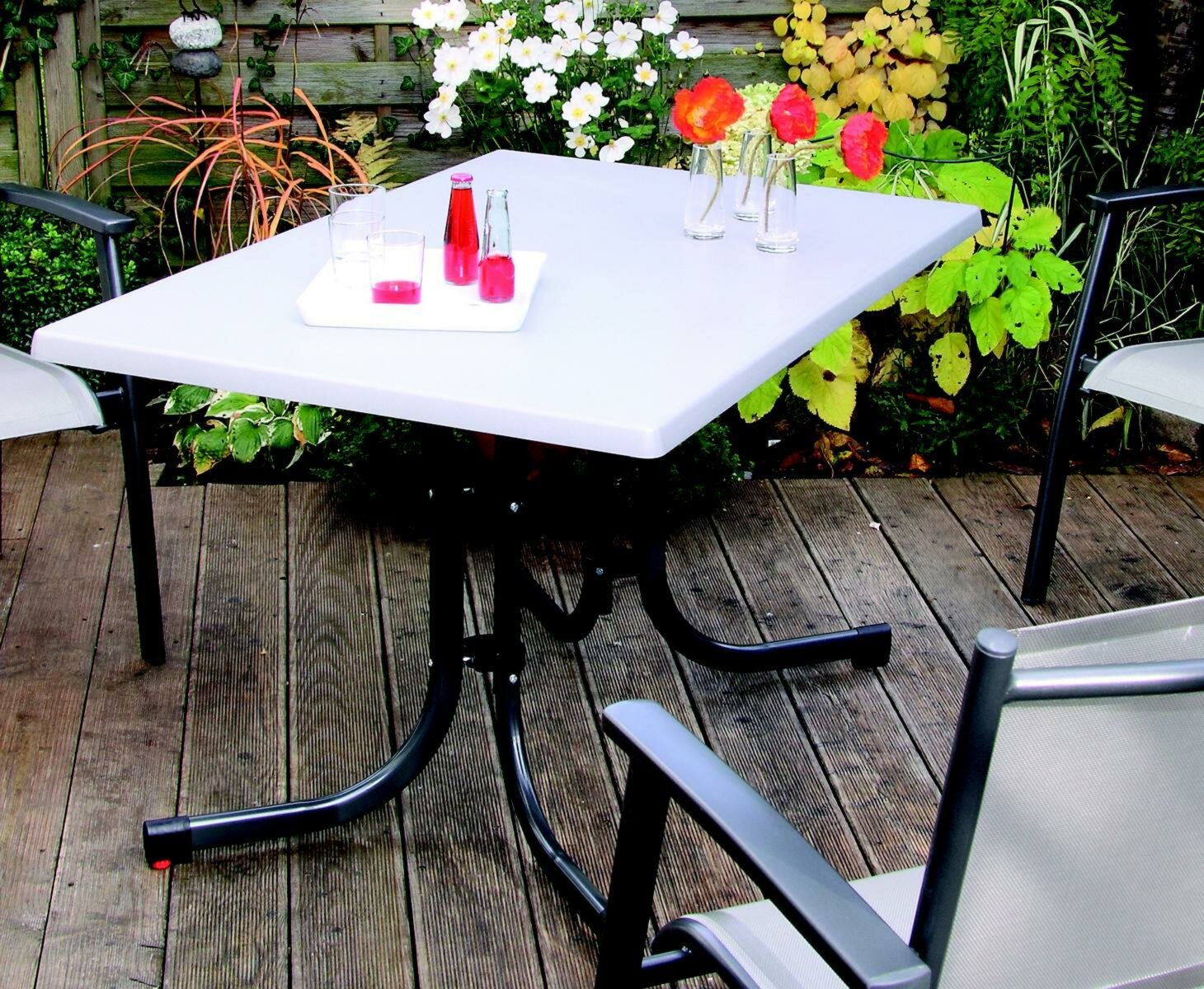 Gartentisch - anthrazit-inox - abklappbar - 110x70 cm | Online bei ROLLER  kaufen