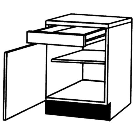 Anrichte - weiß-Marmor - 50 cm breit