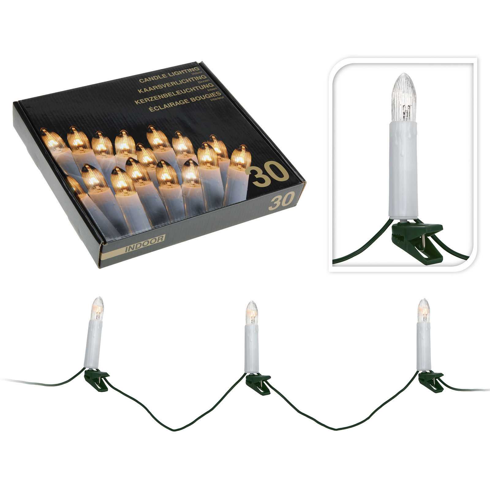 Kerzen-Innenlichterkette - 30 Kerzen - 1,5 m