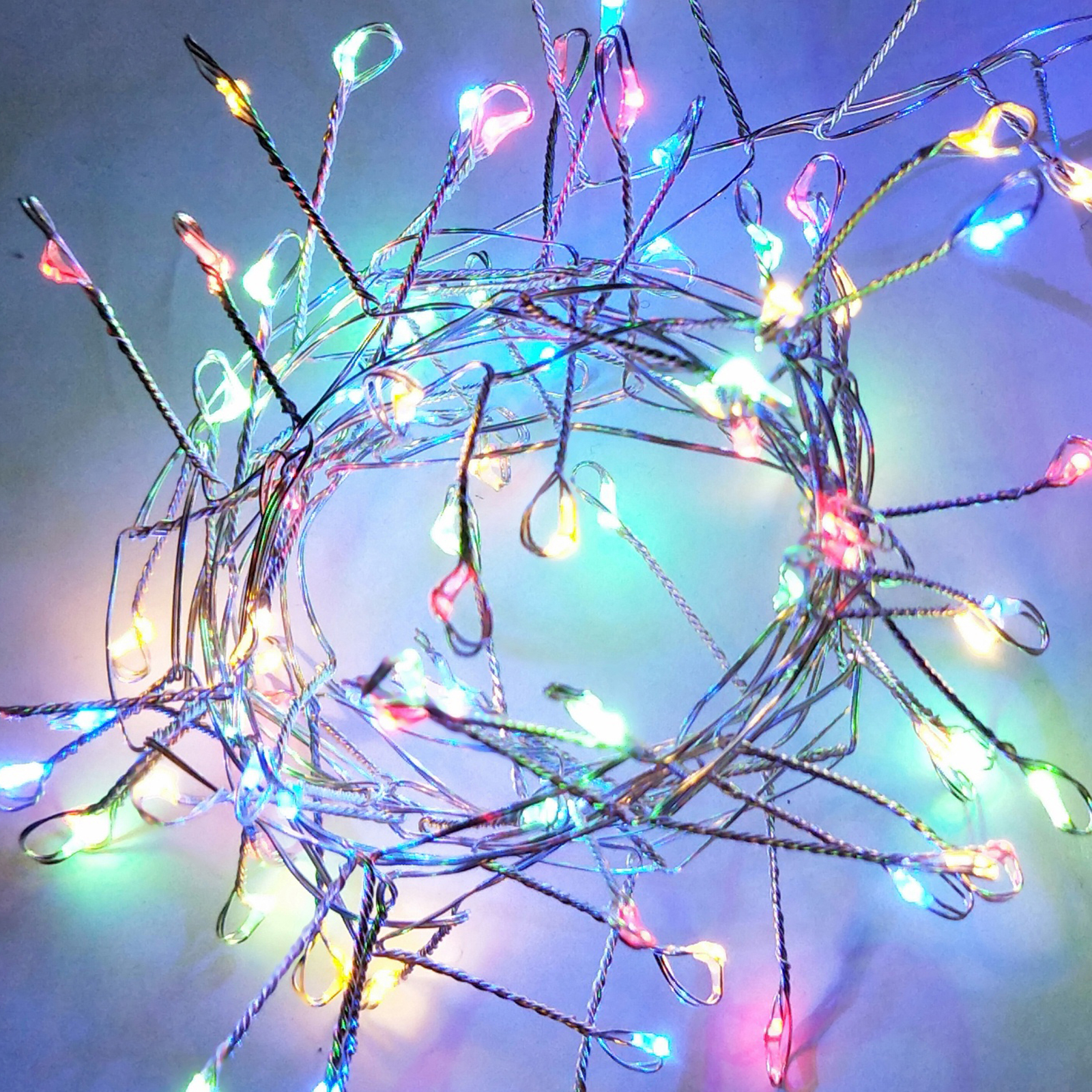 LED-Drahtbeleuchtung - 100 LED - multicolor - 260 cm