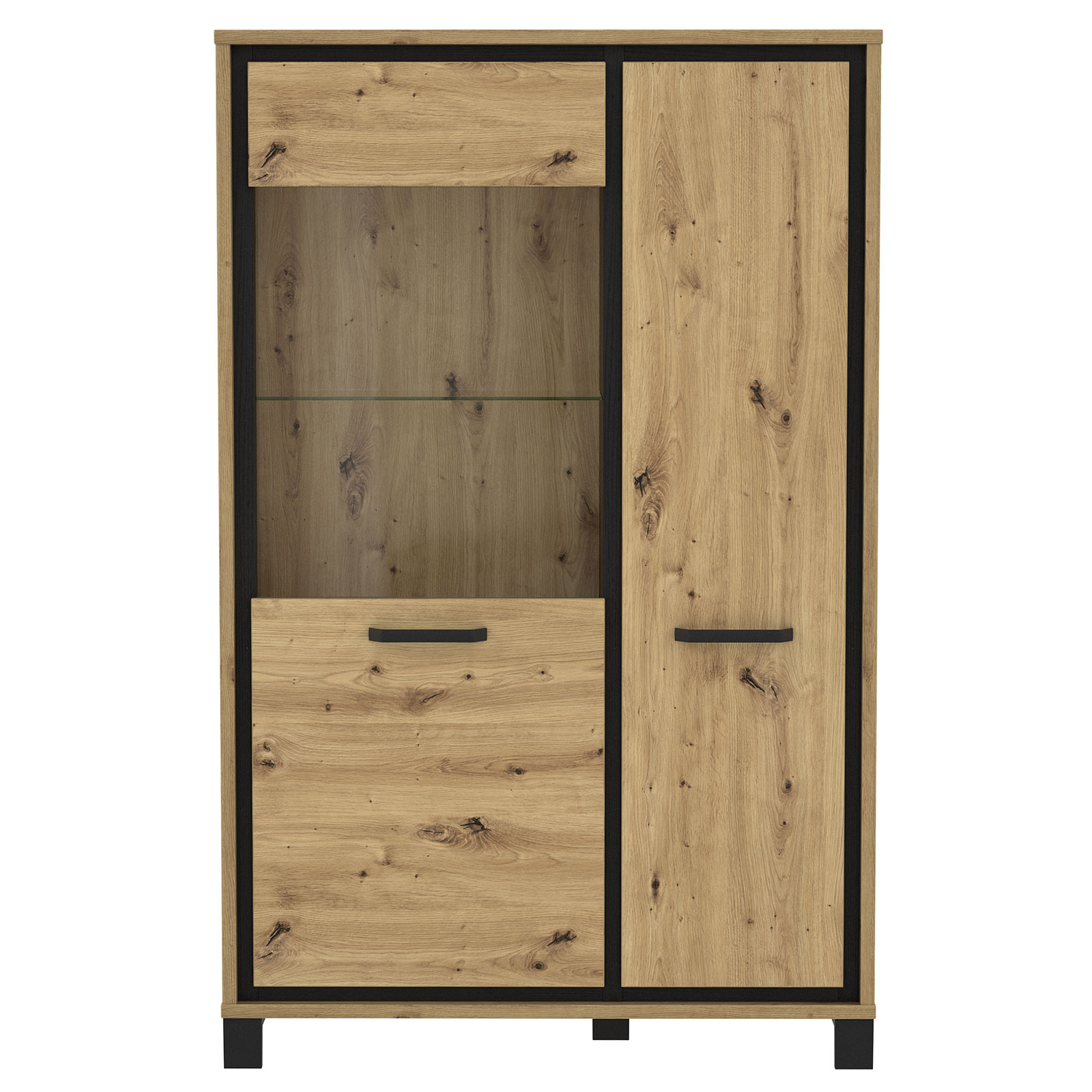 Highboardvitrine - Artisan Eiche - 101 cm