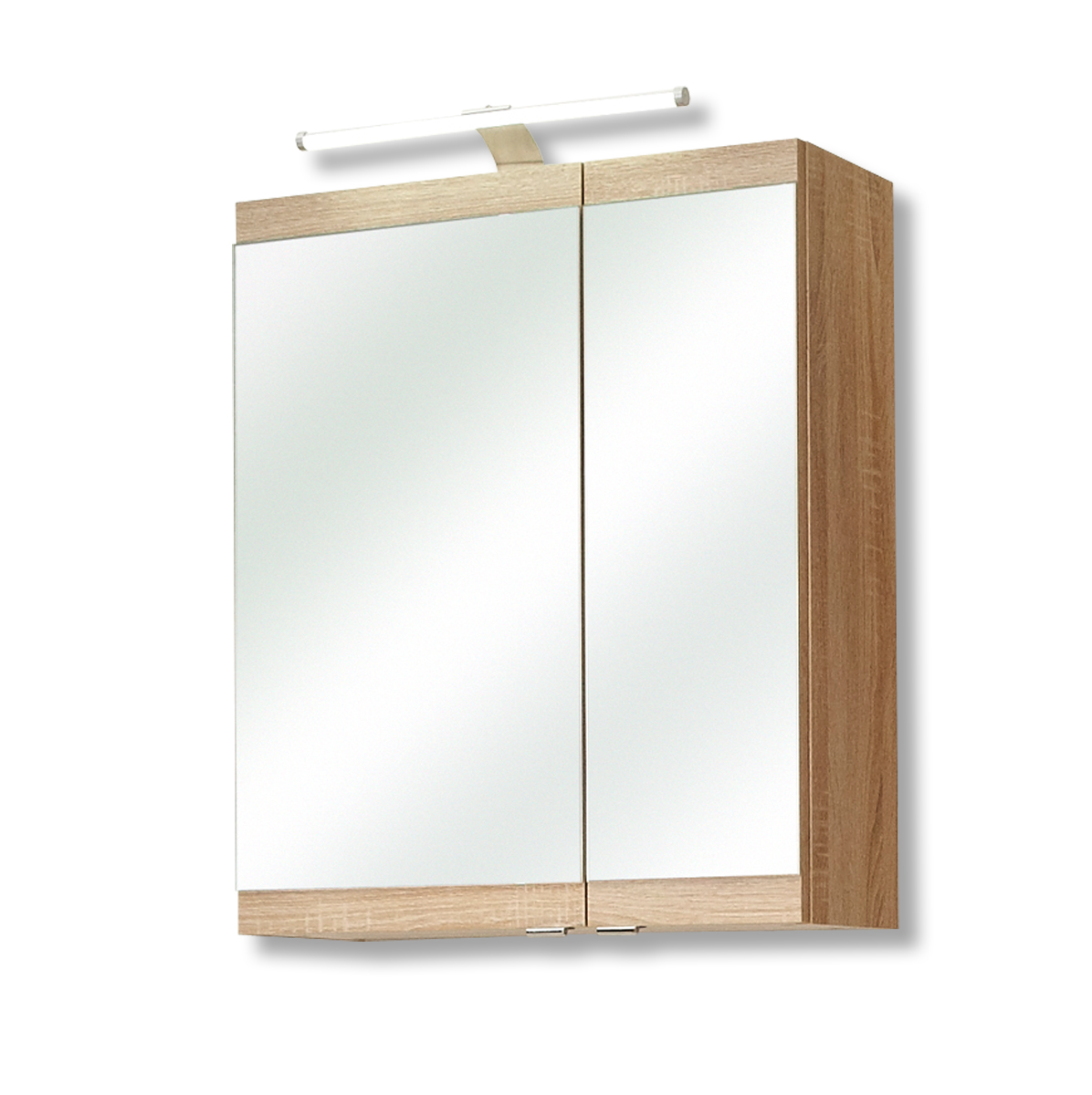 Spiegelschrank - Eiche natur - LED-Beleuchtung - 60 cm breit