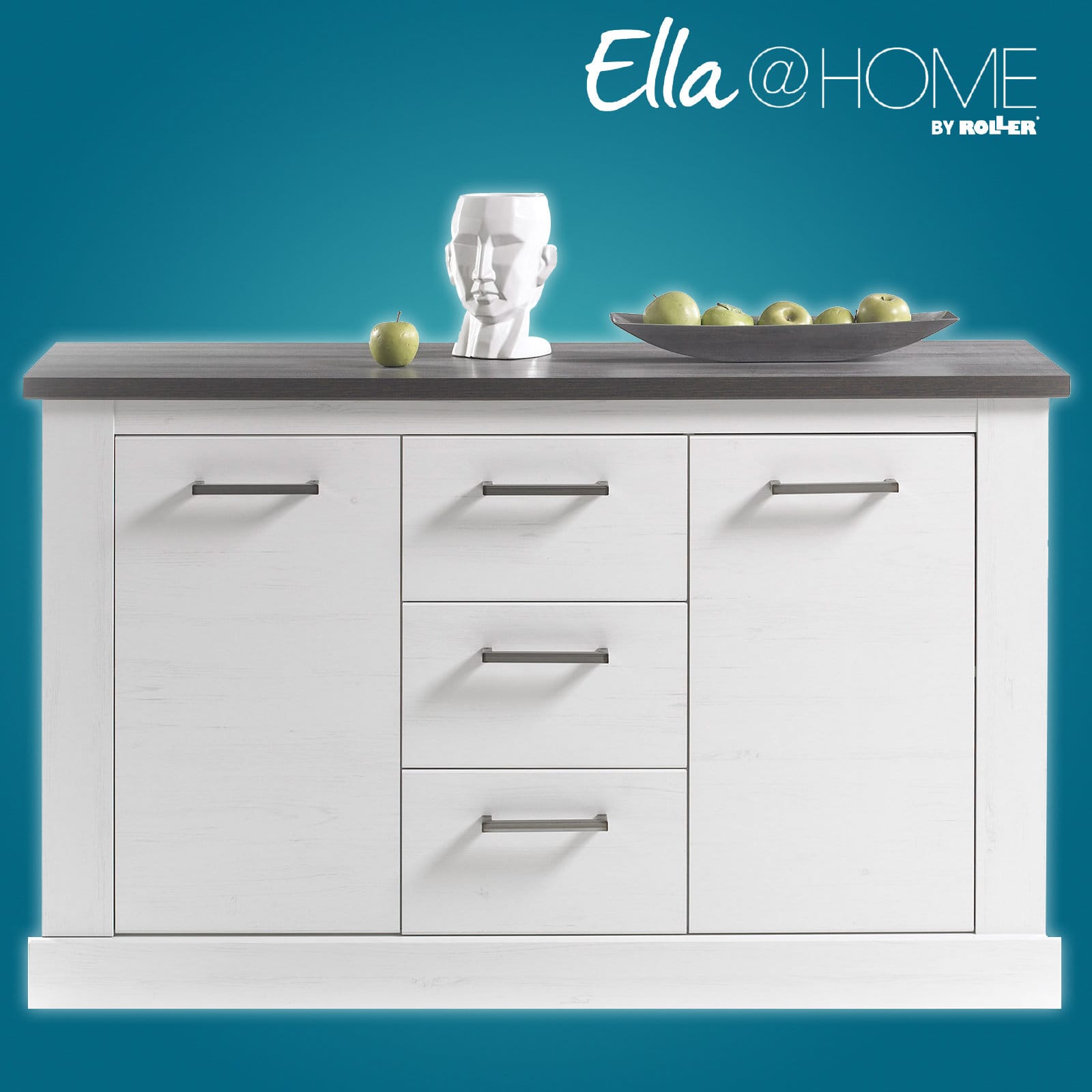 Ella@HOME Kommode - Pinie weiß-Wenge - 146 cm breit