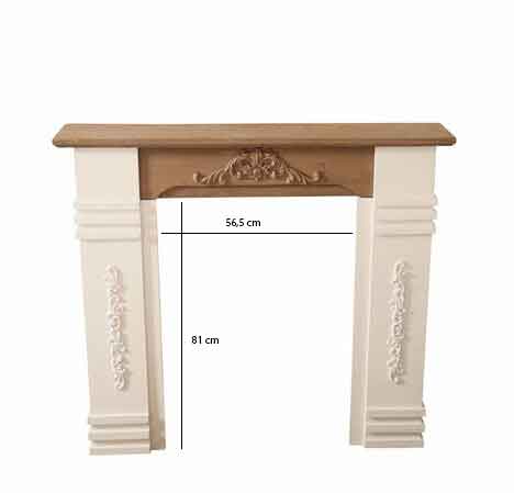 Kaminumrandung ROCCO - weiß-natur - Holz
