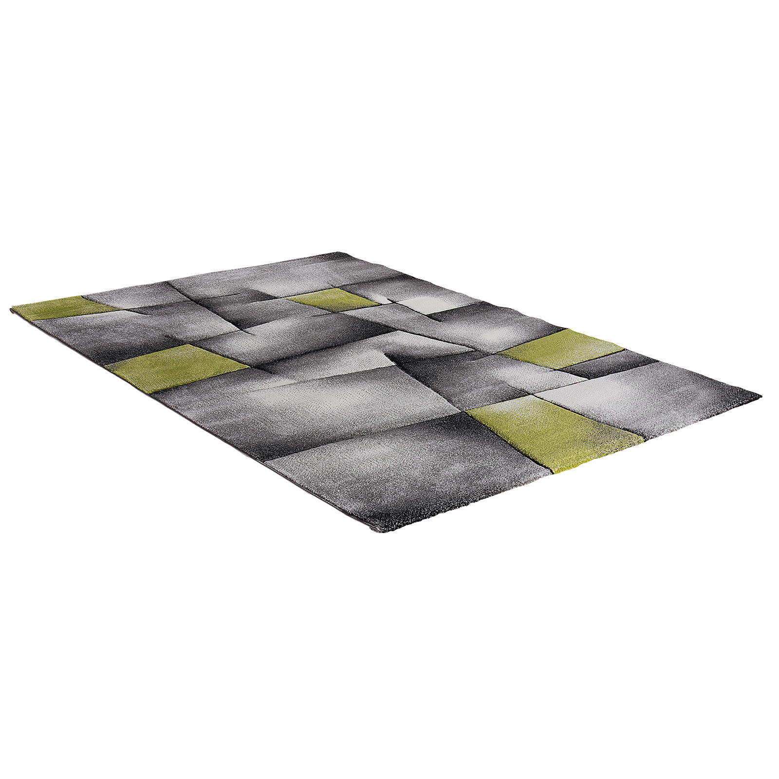 Frisee-Teppich - grau-grün - 80x150 cm