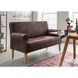 Tischsofa - dunkelbraun - Microfaser Kunstlederoptik