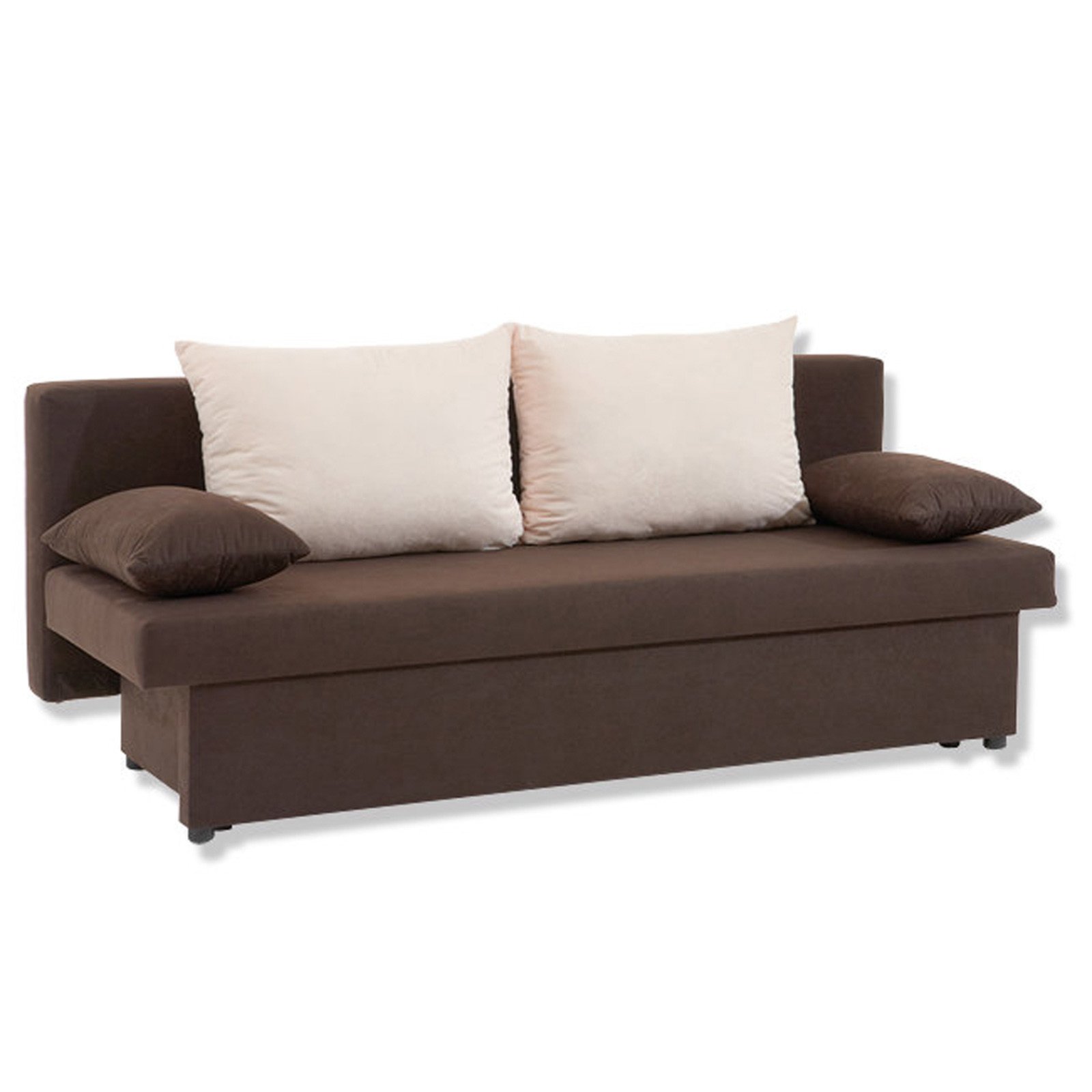 Schlafsofa   braun creme   inklusive Staukasten | Schlafsofas 