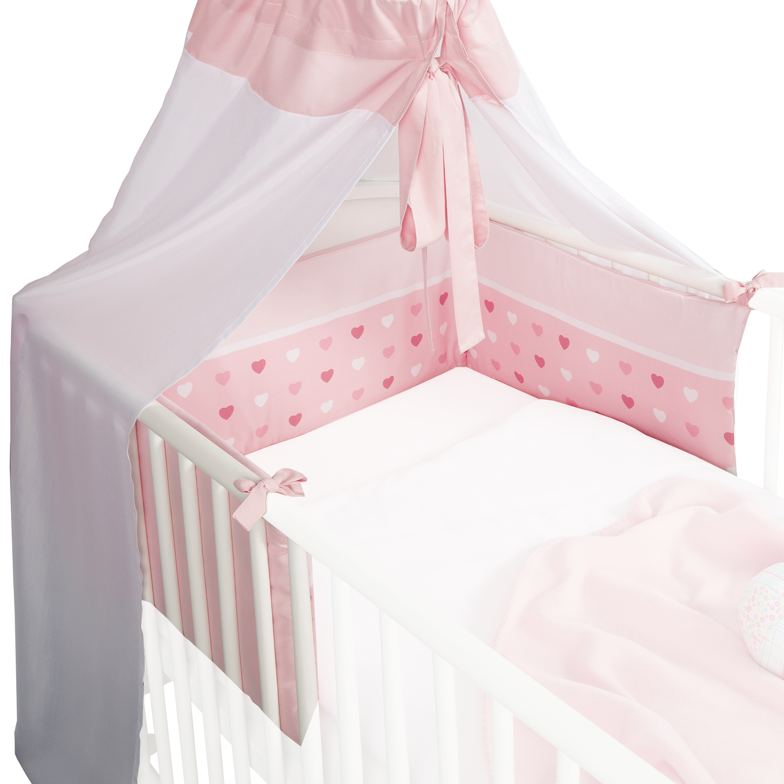 2-teiliges Bettset - Nestchen und Himmel - pink