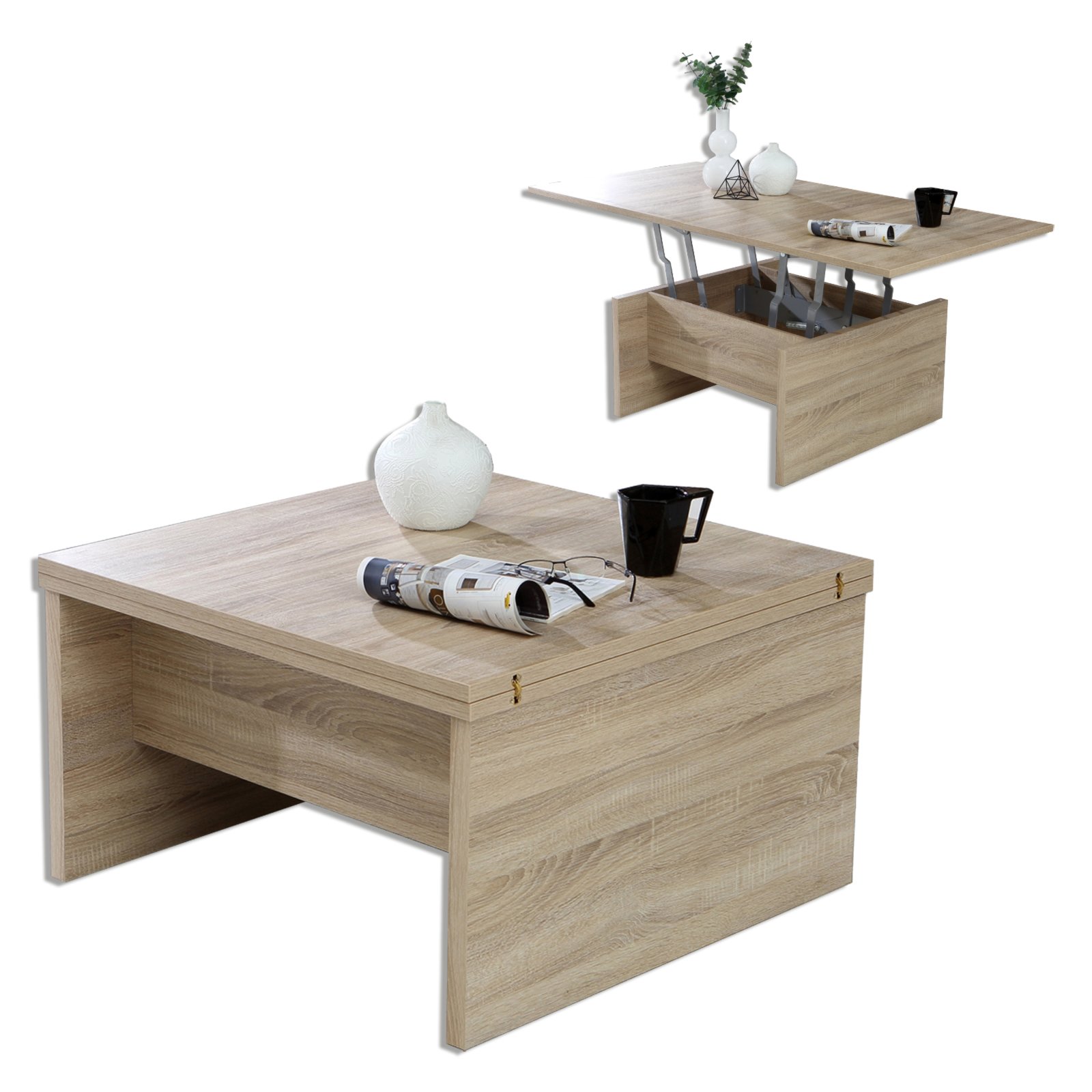 couchtisch - sonoma eiche - 80x80 cm