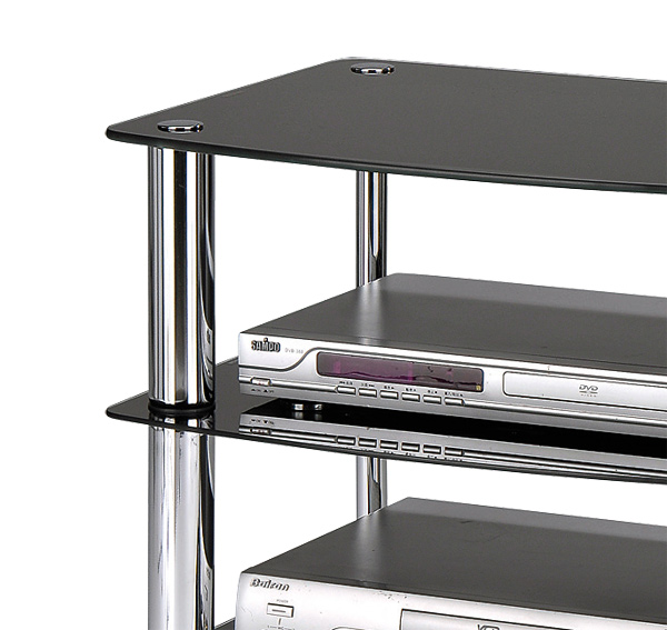 HiFi-Regal - chrom-schwarz- 60 cm breit