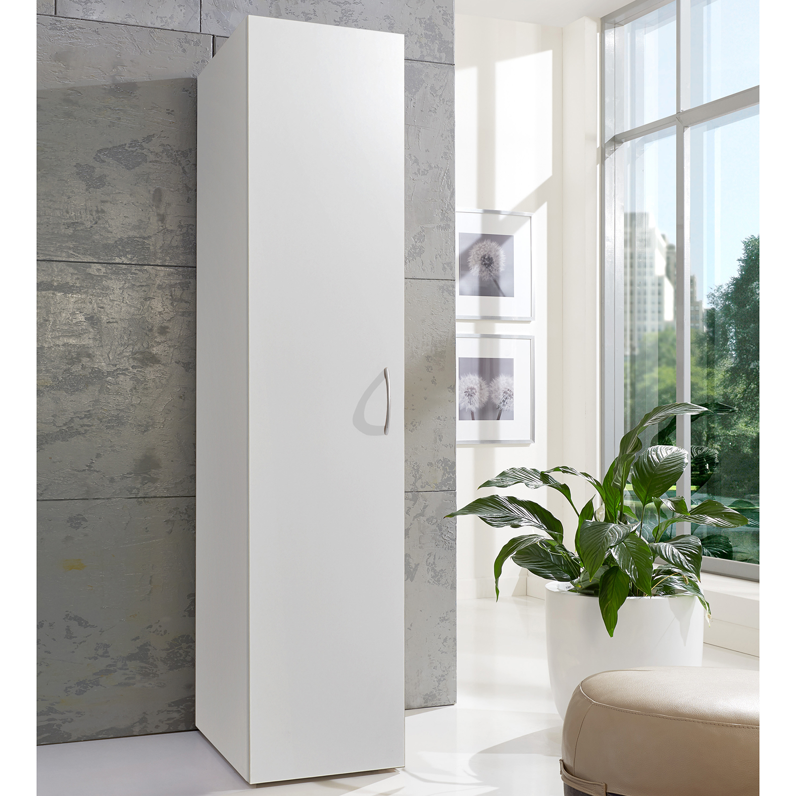 Drehtürenschrank - weiß - 50 cm breit