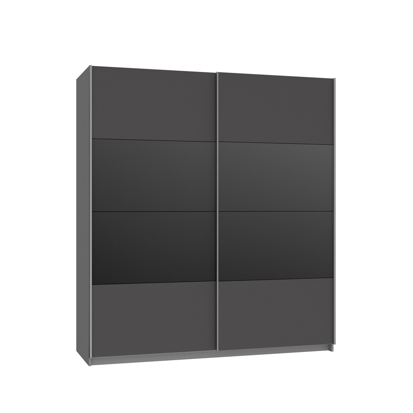 Schwebetürenschrank - graphit-schwarz Hochglanz - 13 cm breit Schwebetürenschrank - graphit-schwarz Hochglanz - 13 cm breit