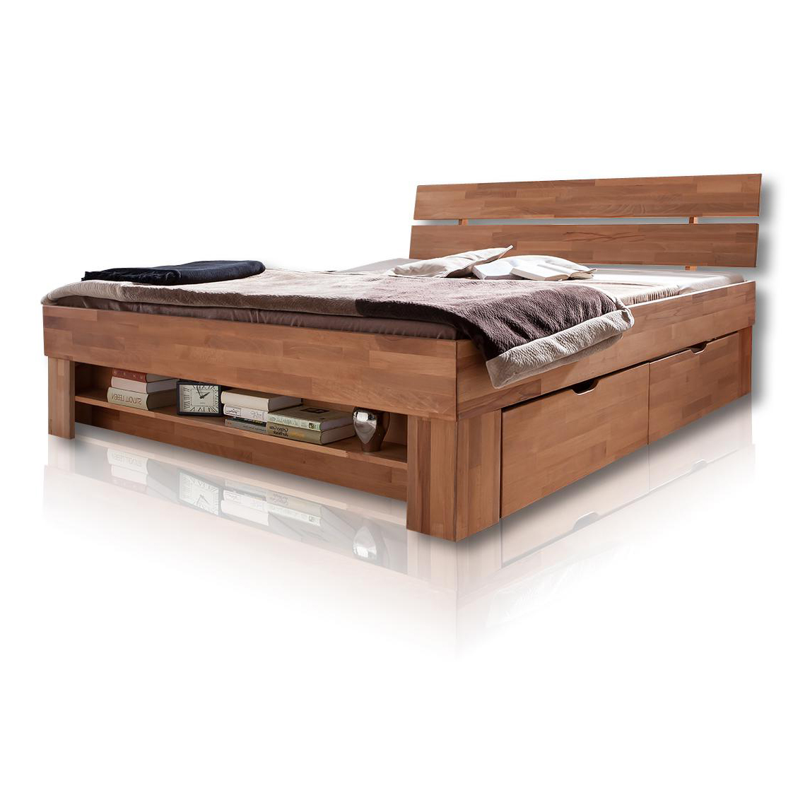 Futonbett - Kernbuche massiv - 180x200 cm