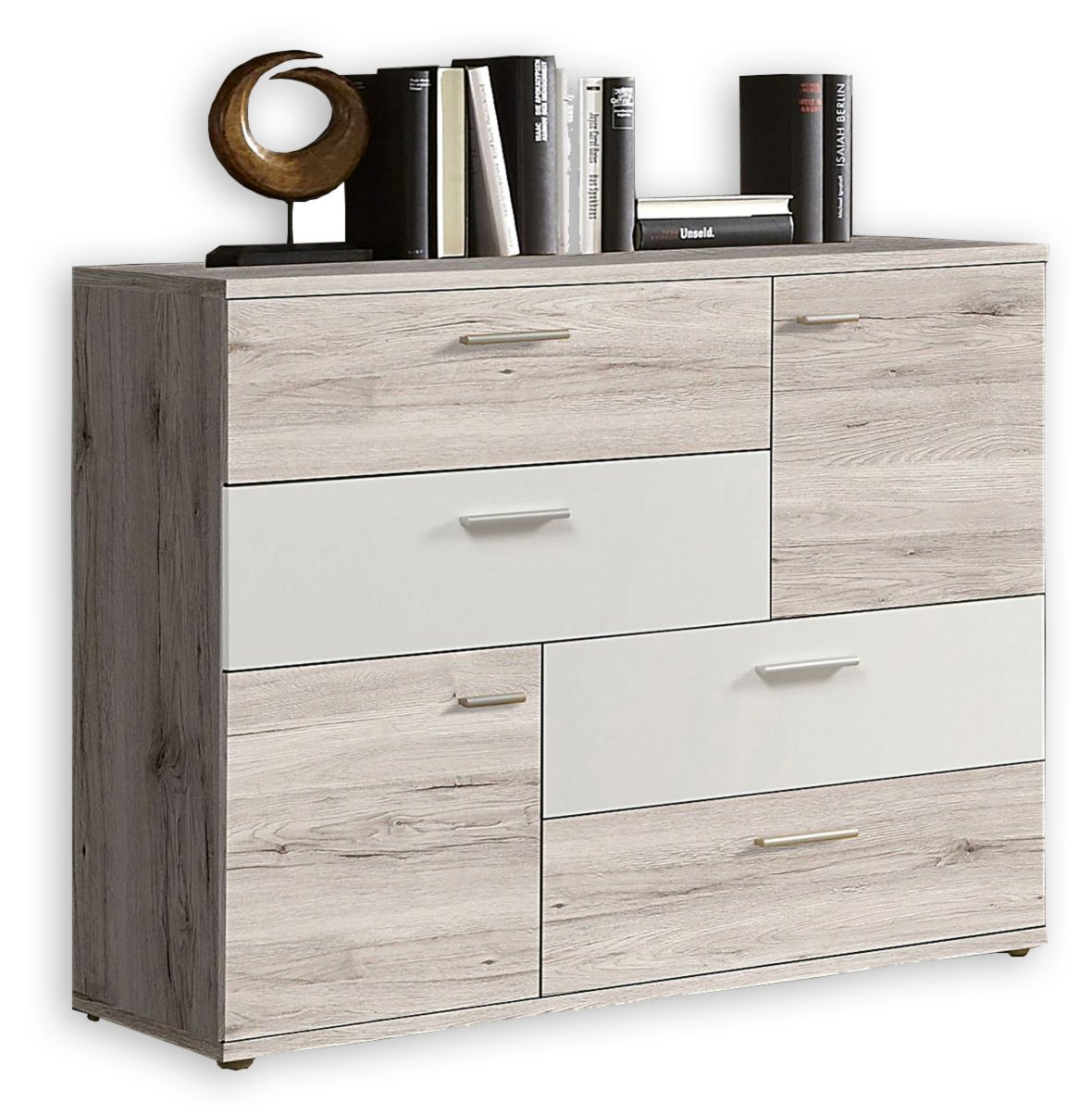 Kommode SKIVE Sandeicheweiß 125 cm Kommoden