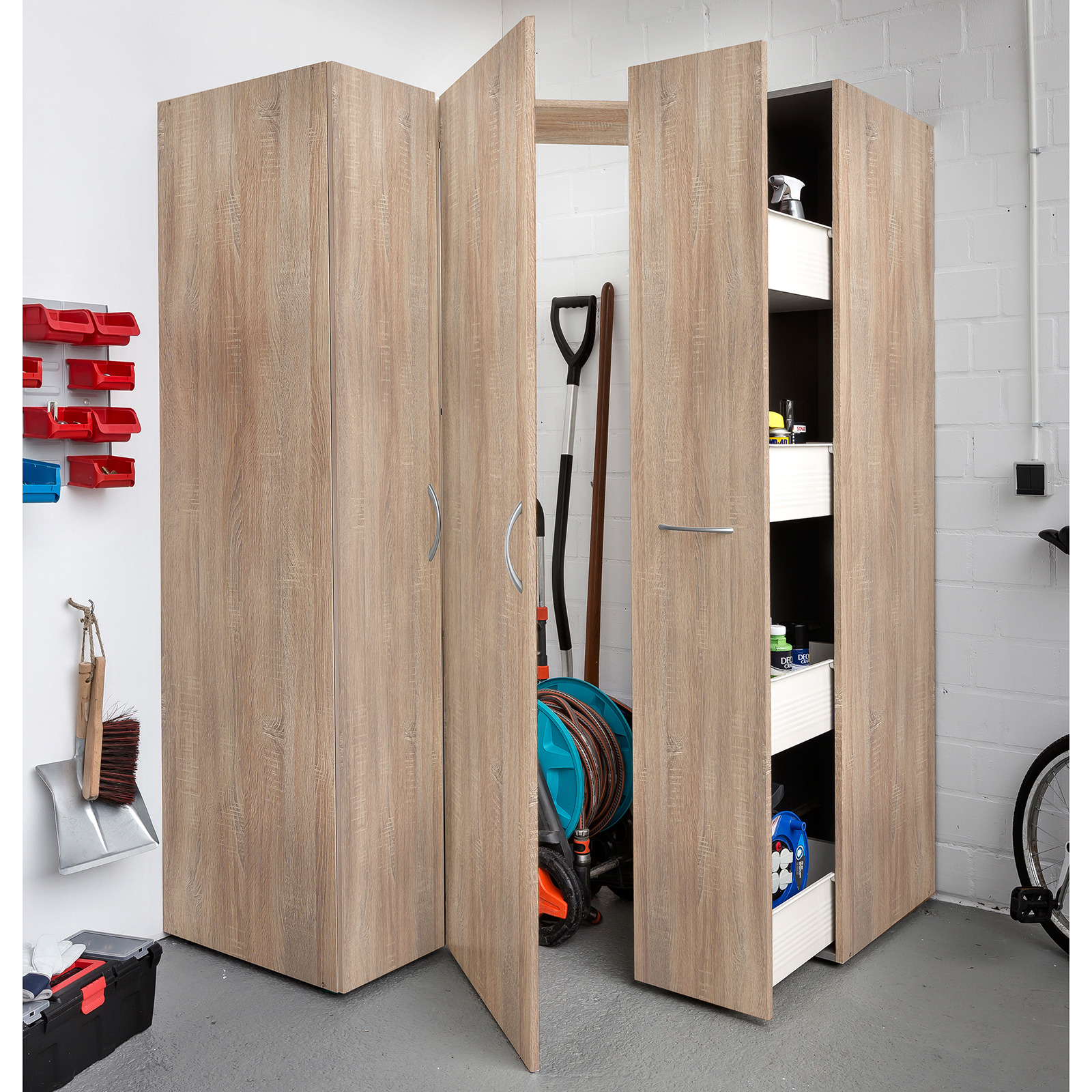 Apothekerschrank - Eiche sägerau - 30x185x54 cm