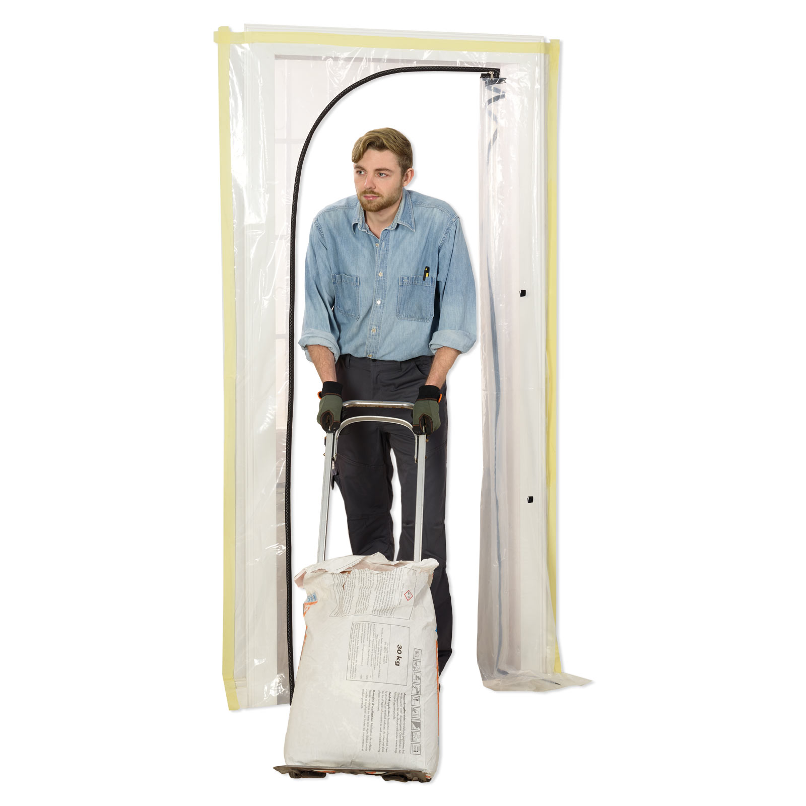 Folientür - transparent - L-Typ - 120 cm breit