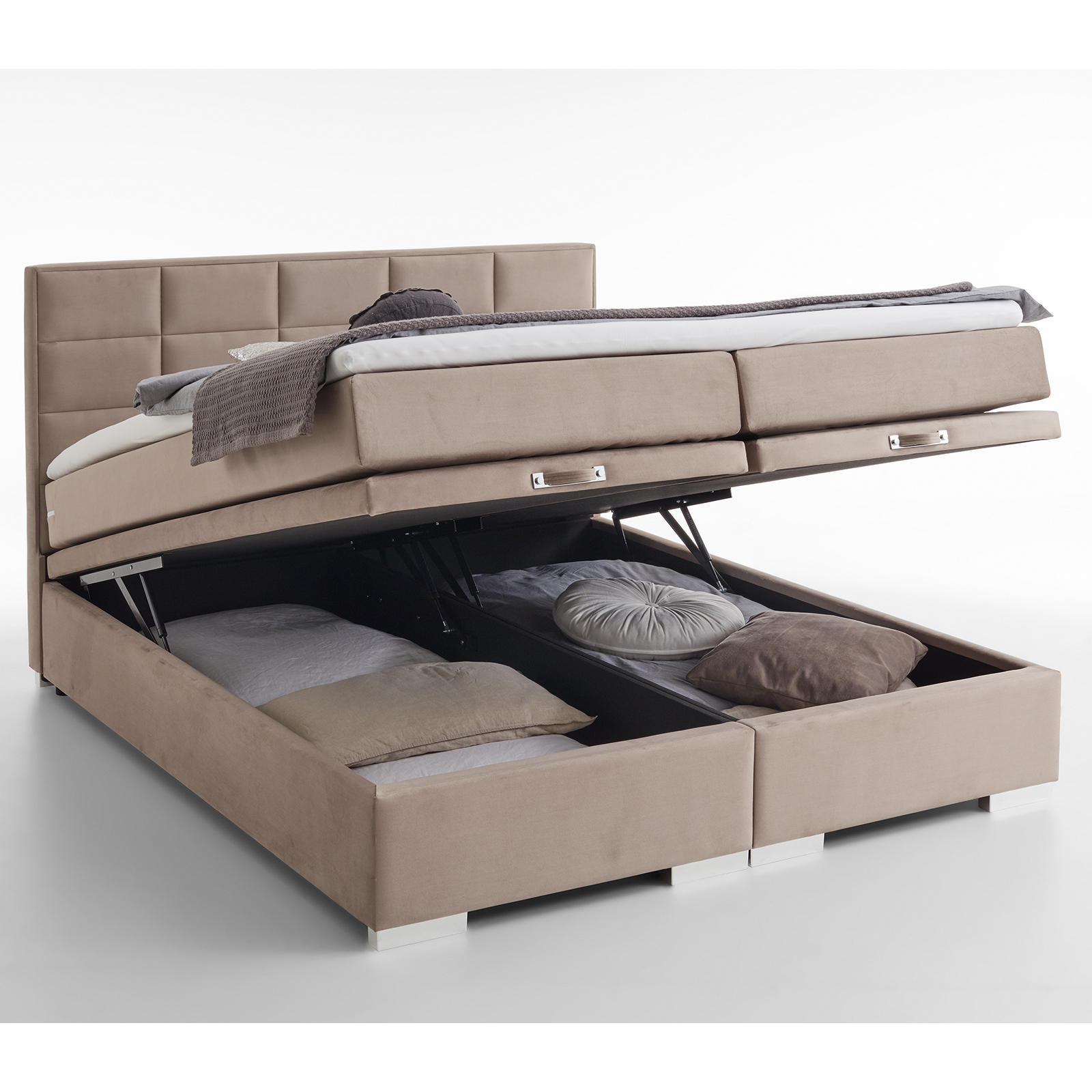 Boxspringbett - beige - H3 - 180x200 cm