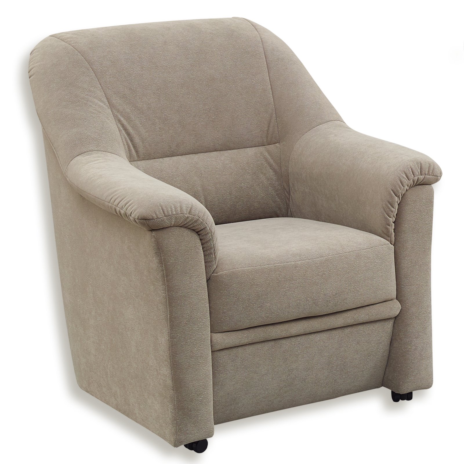 Sessel beige mit Rollen 84 cm breit Fernseh & Relaxsessel