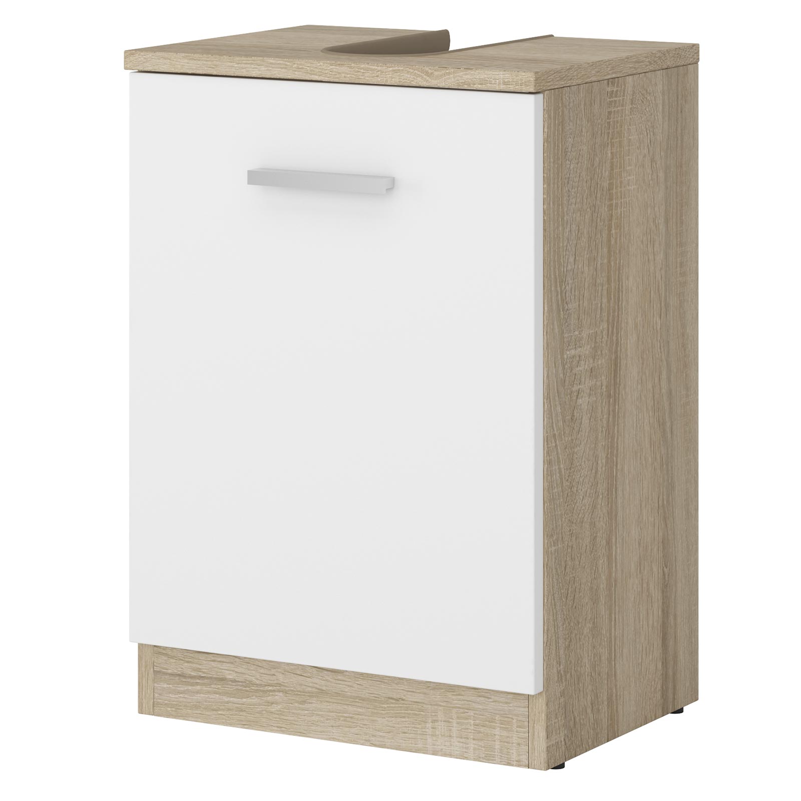 Waschbeckenunterschrank - weiß - Sonoma Eiche - 38 cm breit