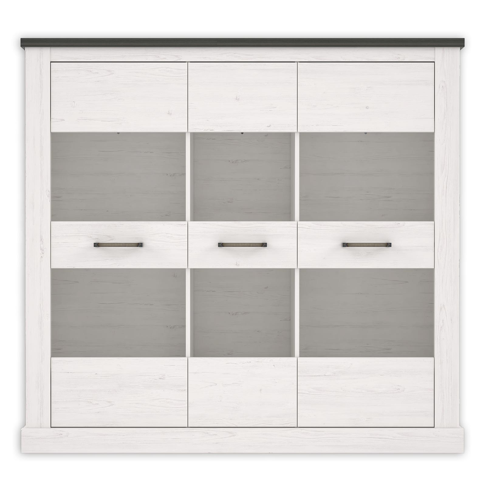 Highboardvitrine - Pinie weiß - Touchwood - 160 cm