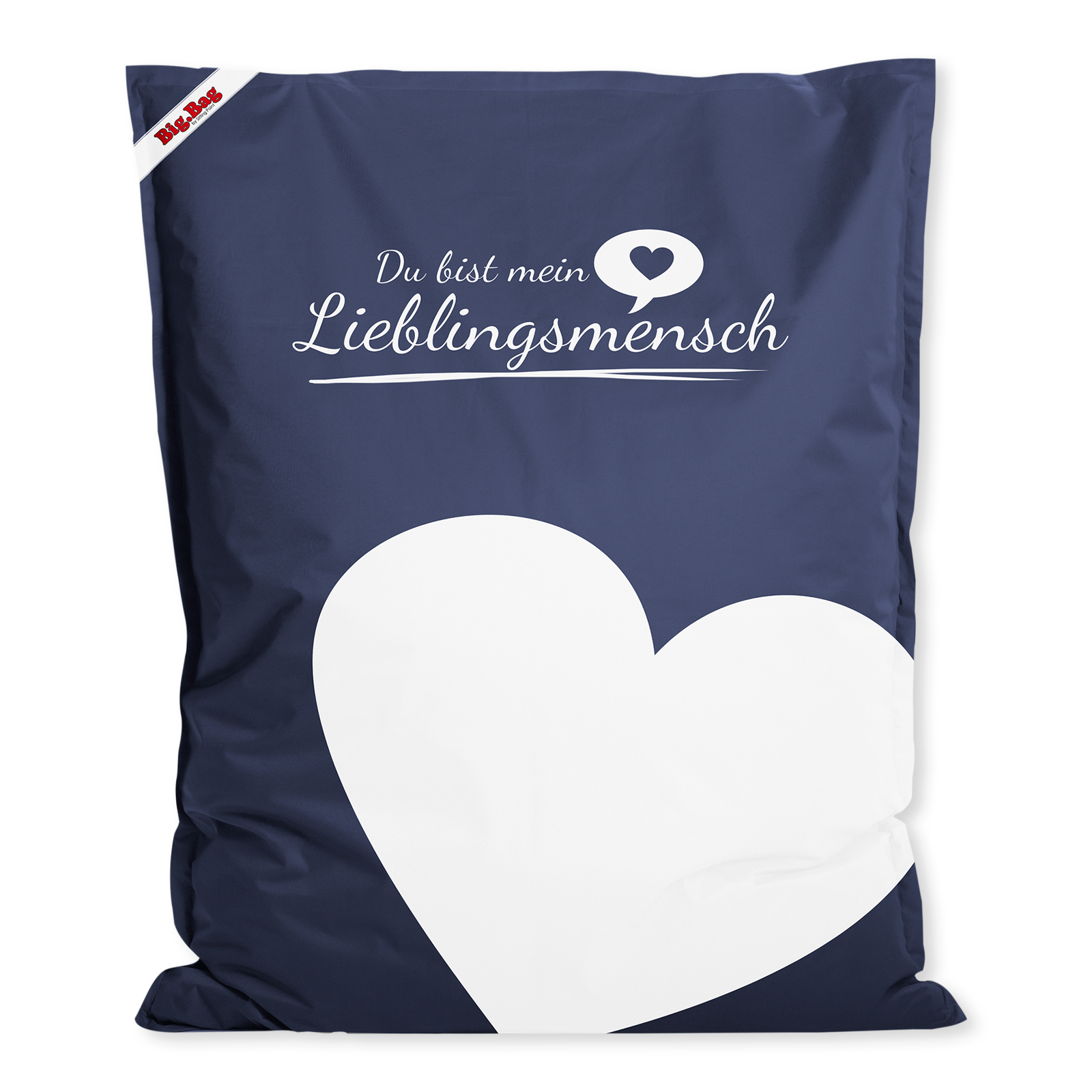 Sitzsack - jeansblau - Lieblingsmensch - 130x170 cm