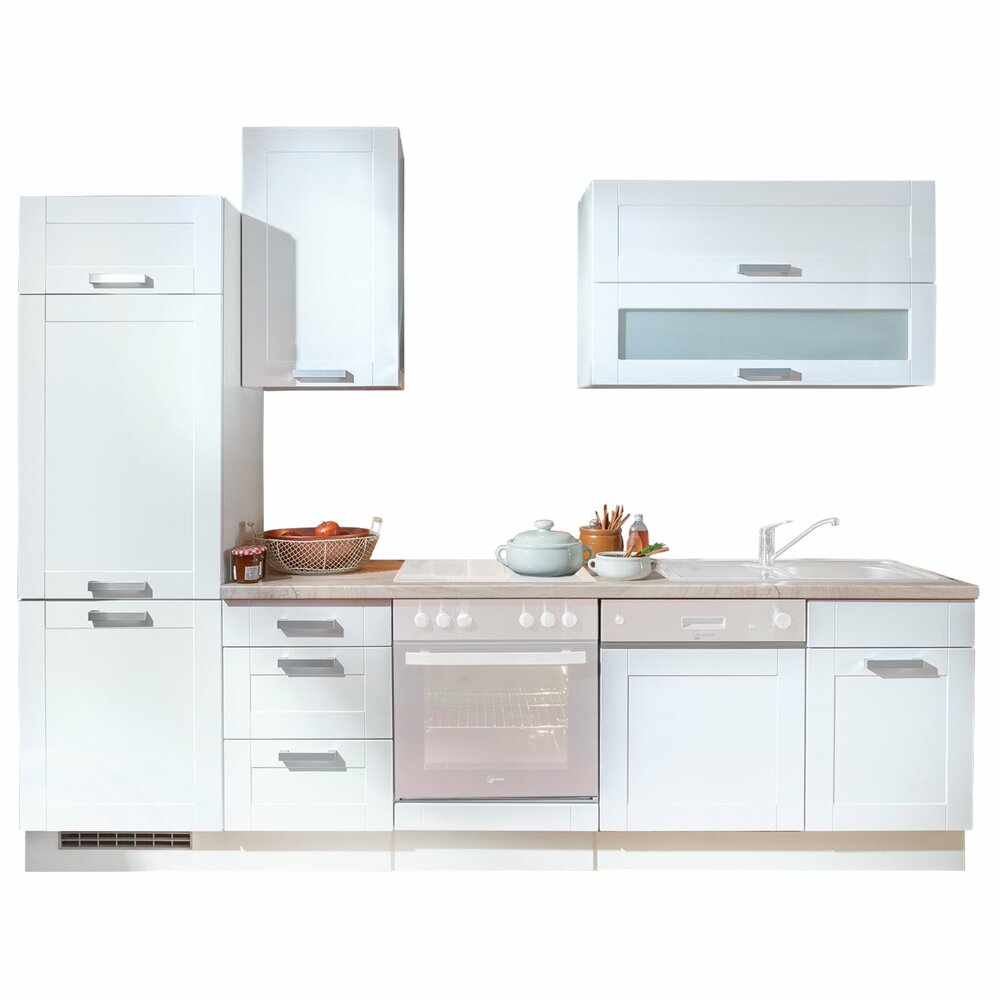 Küchenblock MATRIX Lacklaminat weiß Asteiche 270 cm Online bei