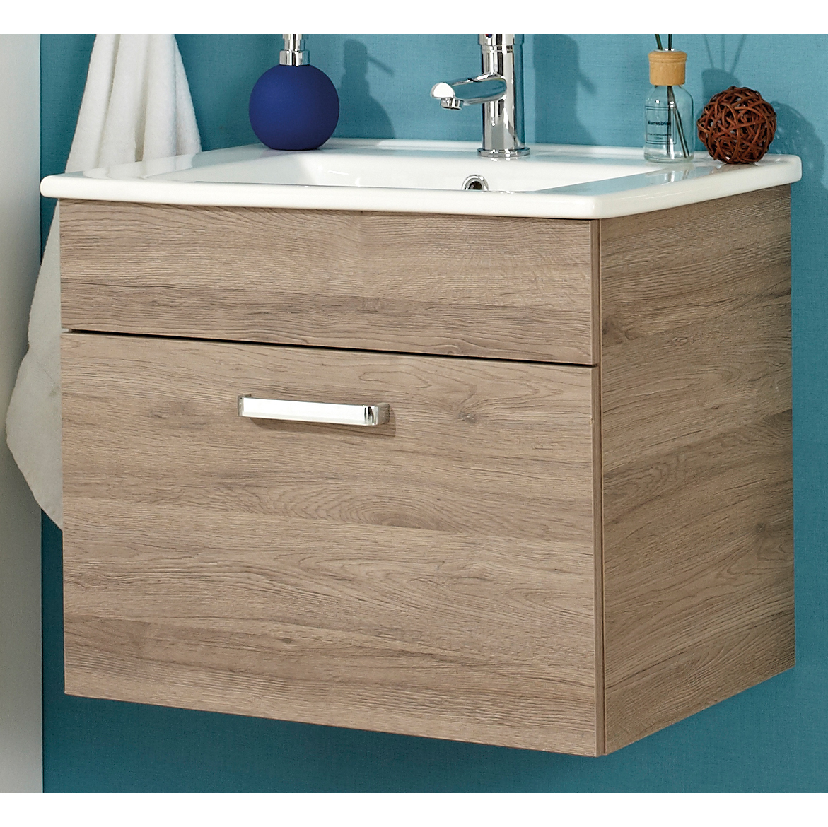 Waschtischunterschrank - Sanremo Eiche Terra - inklusive Waschtisch