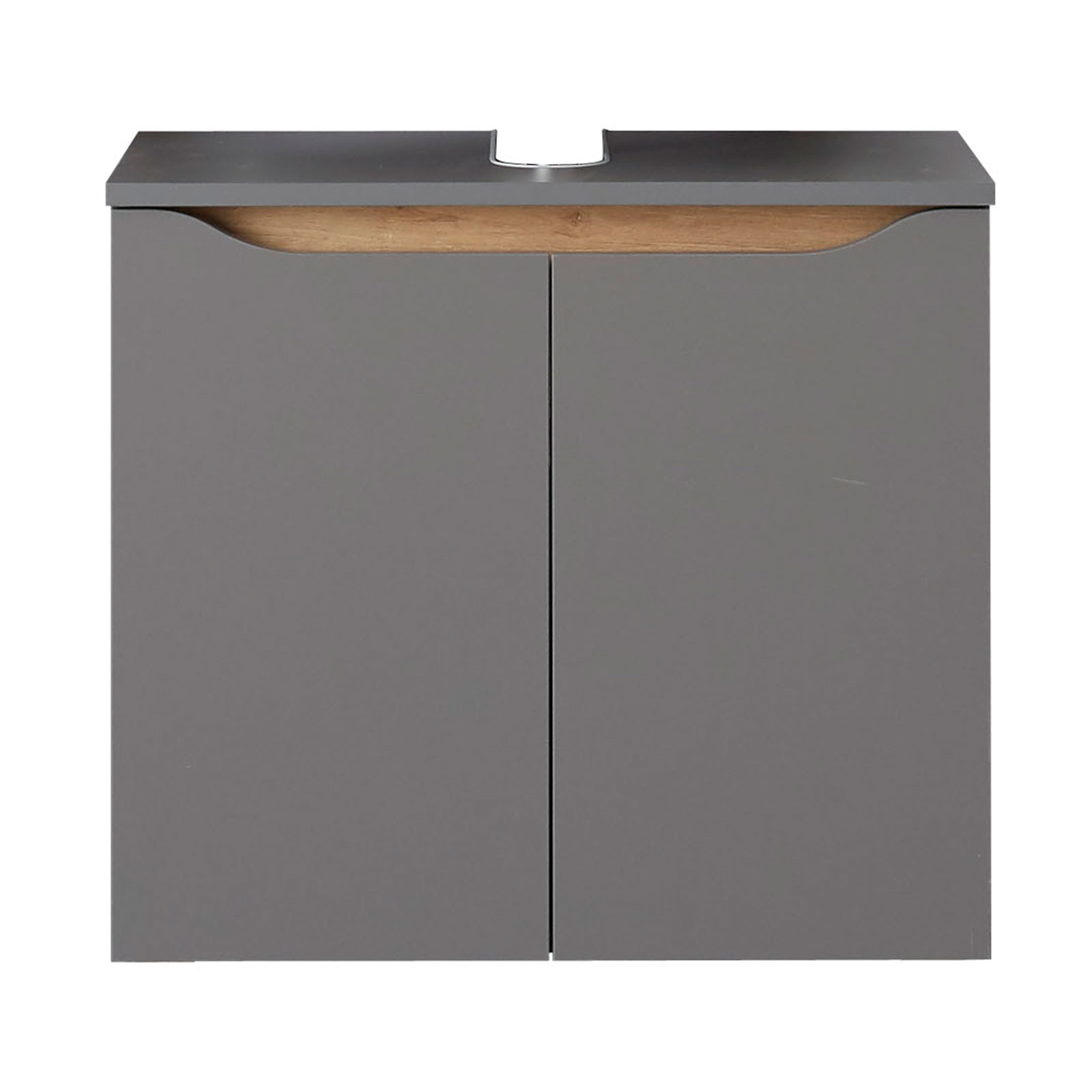 Waschbeckenunterschrank - quarzgrau-Eiche - 60 cm