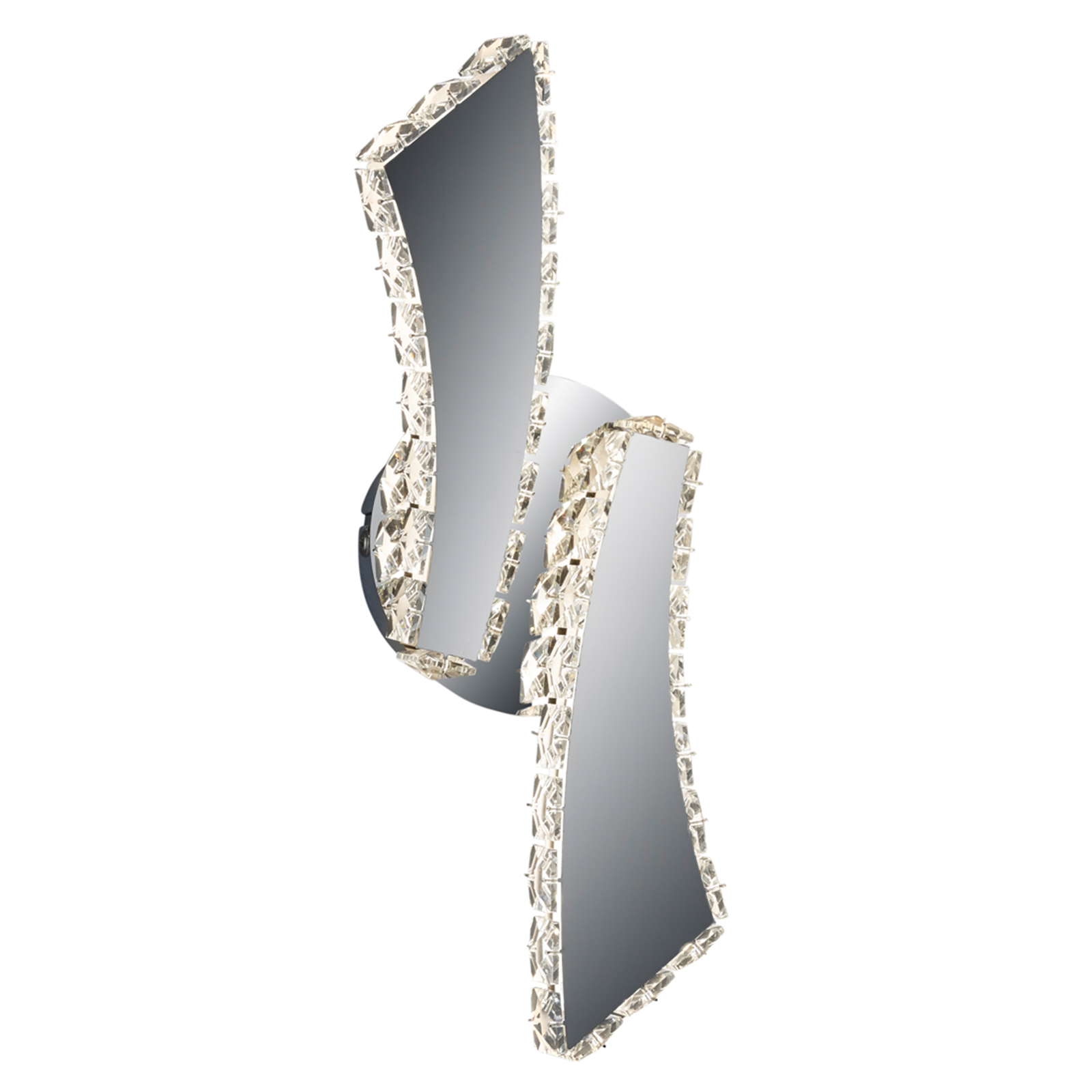 LED-Wandleuchte - chrom - Glas - 35 cm
