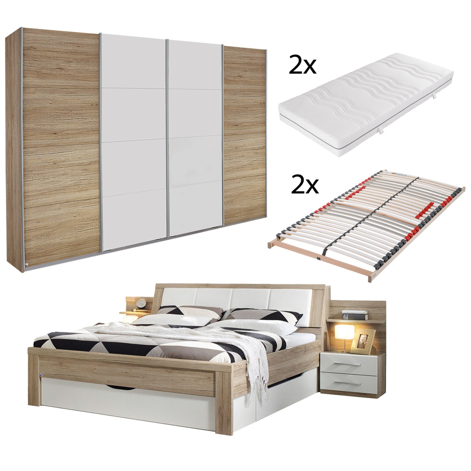 6-teiliges Schlafzimmer-Set KÖLN - San Remo Eiche | Online bei ... 6-teiliges Schlafzimmer-Set KÖLN - San Remo Eiche | Online bei ...