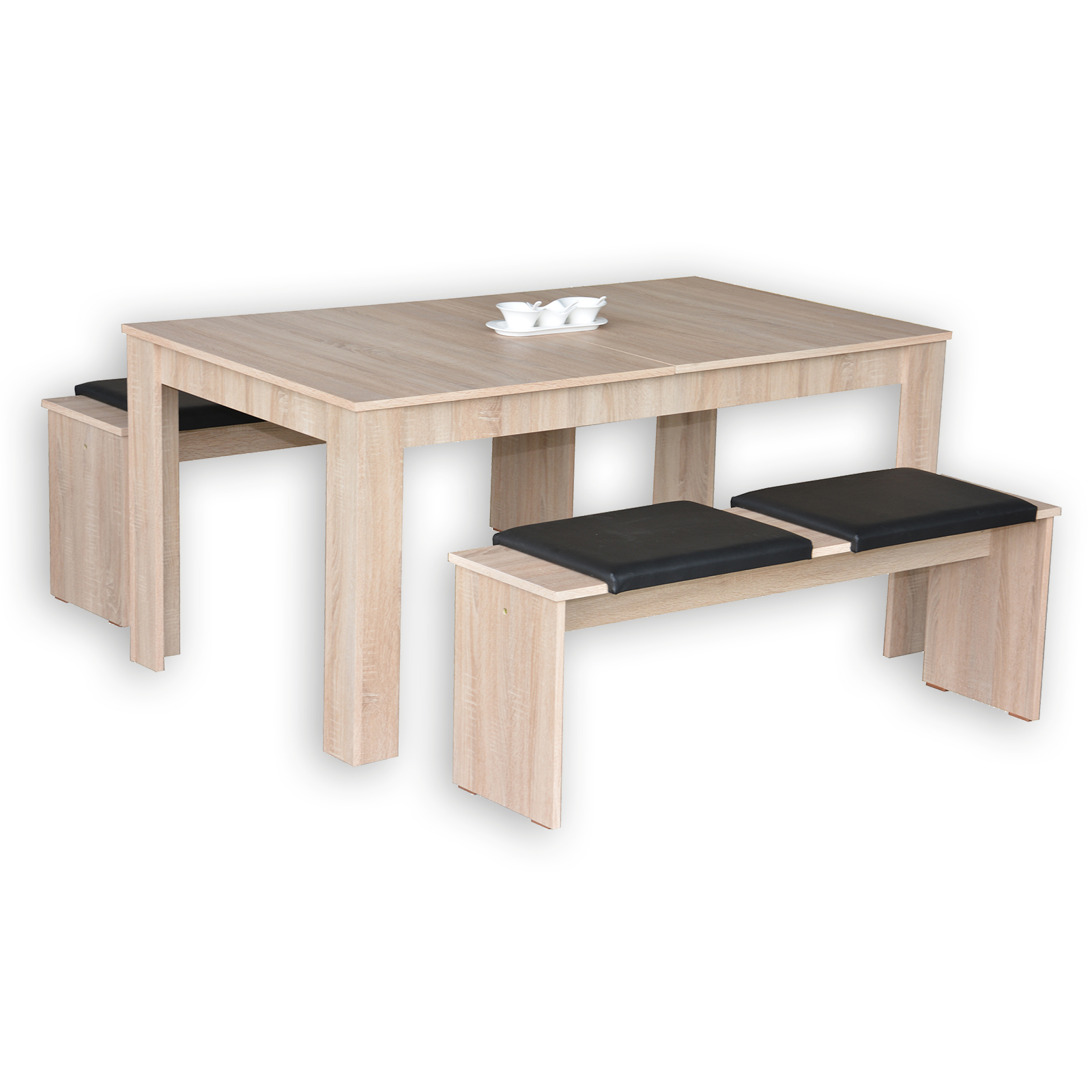 Tischgruppe - Sonoma Eiche - 3-teilig - Sitzbänke | Online ...