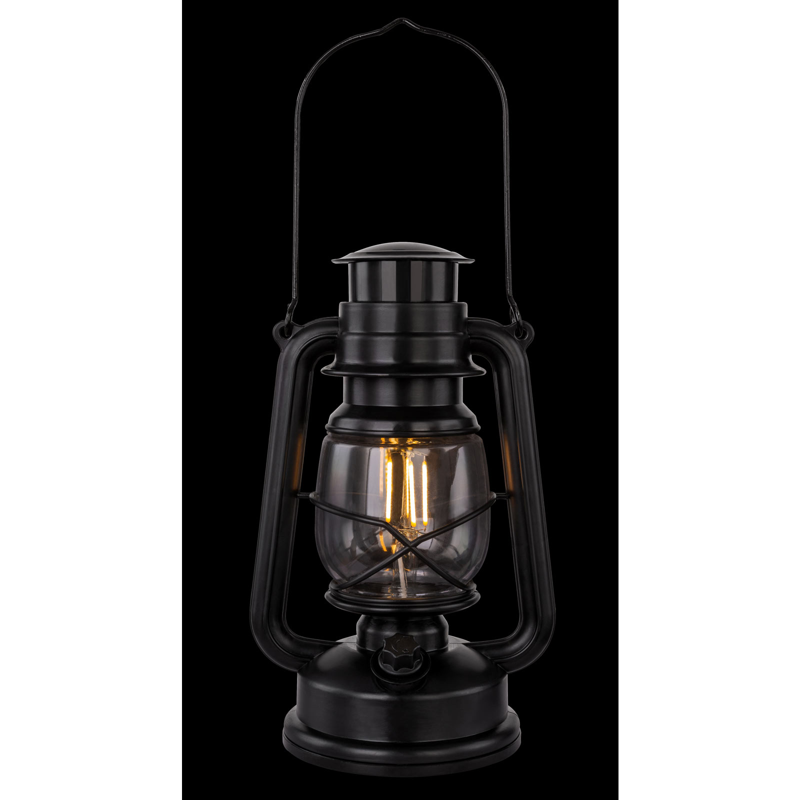 LED-Sturmlaterne - schwarz - dimmbar - 25 cm