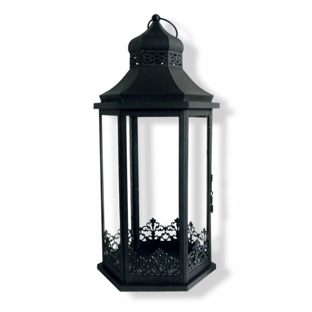 Laterne groß Metall schwarzbraun Weihnachtsdekoration