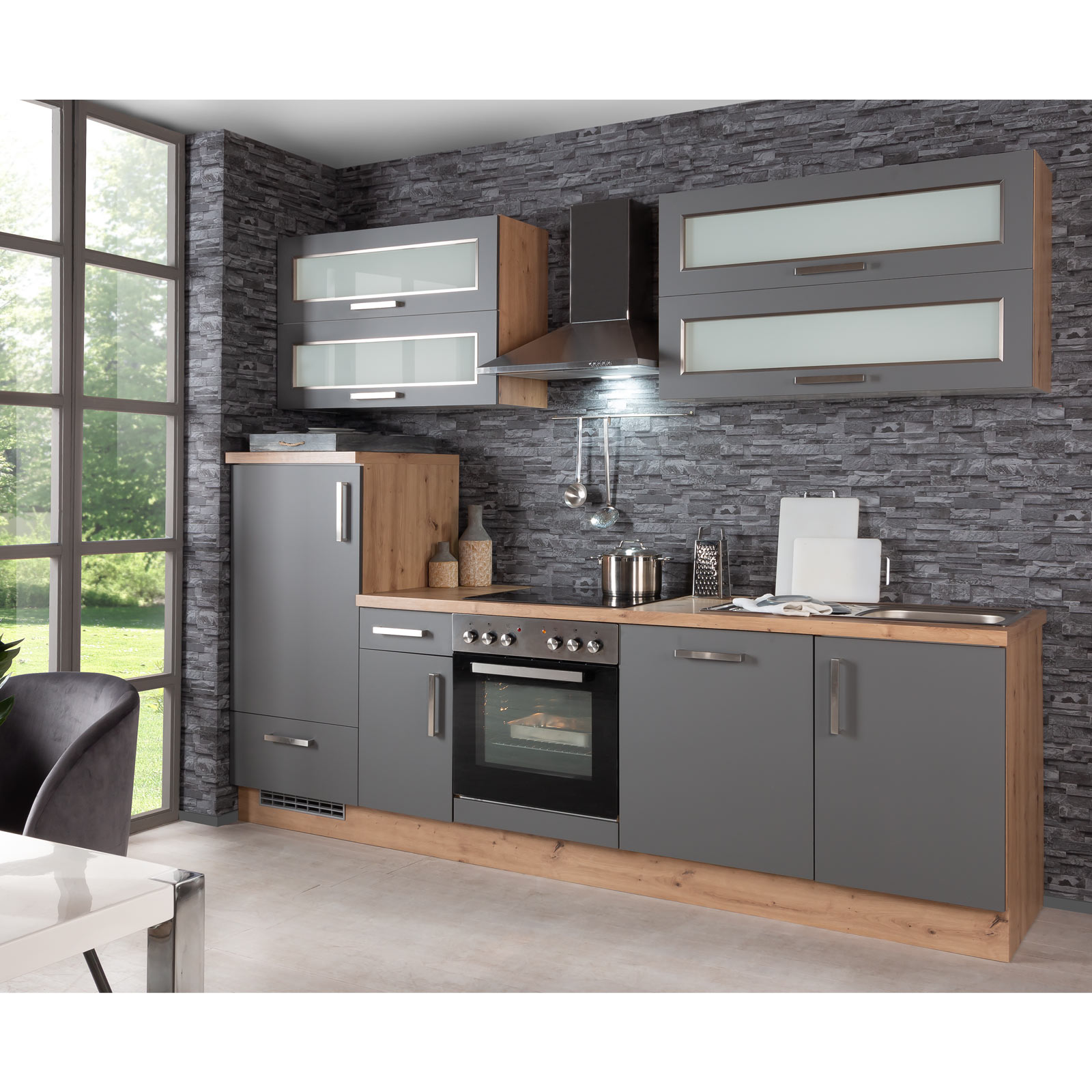 Küchenblock - matte Front - 270 cm Breite