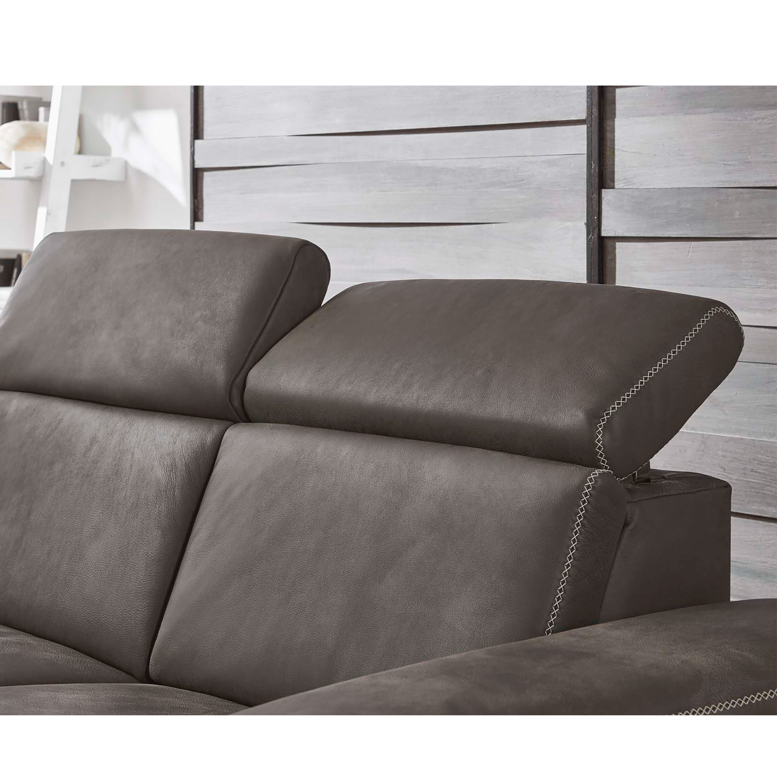 2,5-Sitzer Ledersofa - grau - mit Relaxfunktion | Online bei ROLLER kaufen