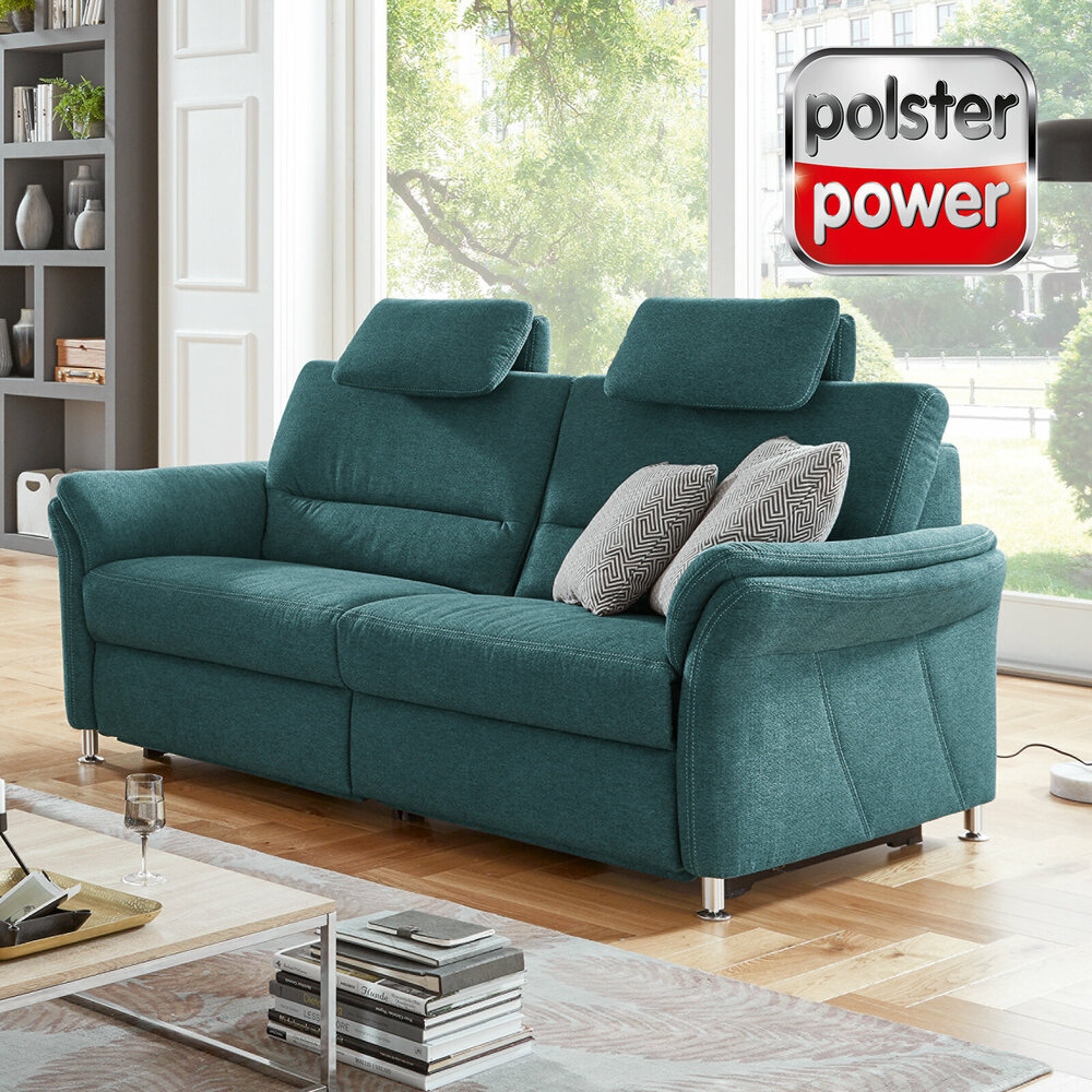 polsterpower 3SitzerSofa petrol mit Funktionen Online bei