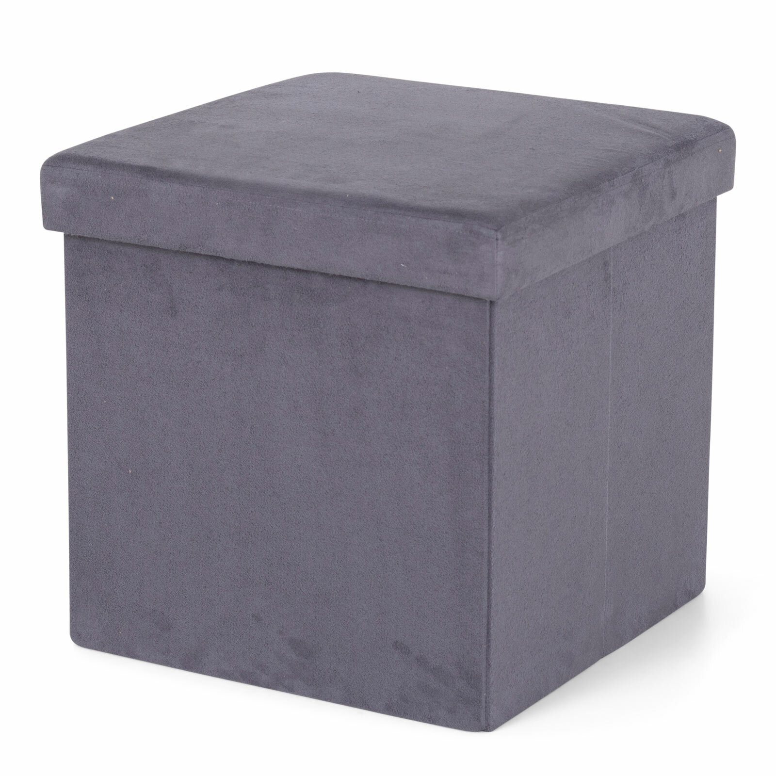 Sitzhocker - grau - Samt - 38 cm