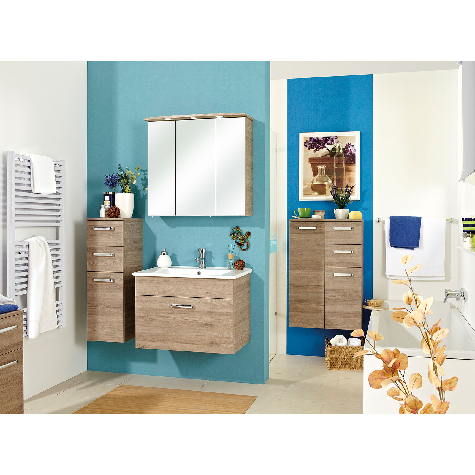 LED-Spiegelschrank - Sanremo Eiche Terra - 75 cm breit