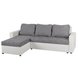 Ecksofa - weiß-grau - Liegefunktion