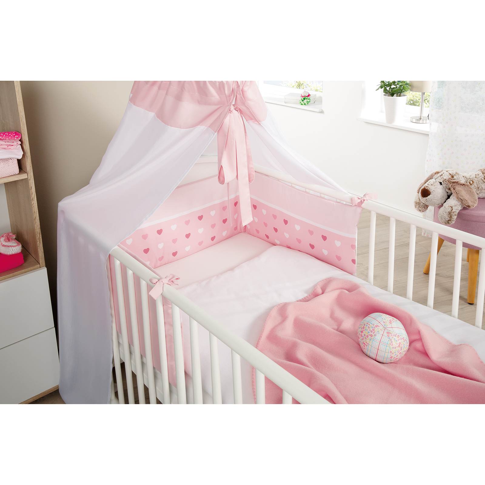 2-teiliges Bettset - Nestchen und Himmel - pink