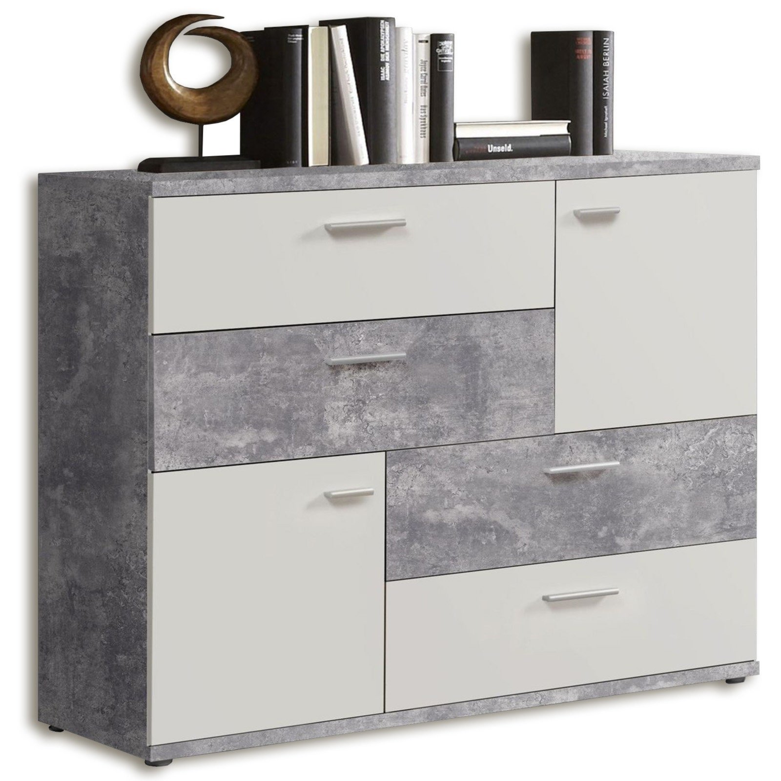 Kommode SKIVE Betonweiß 125 cm Kommoden