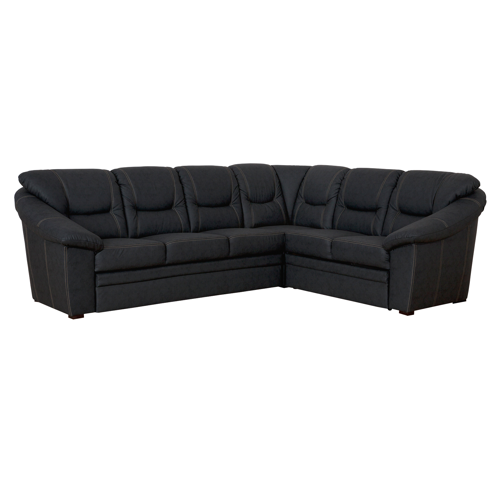 Ecksofa - dunkelgrau - Kunstleder - Liegefunktion