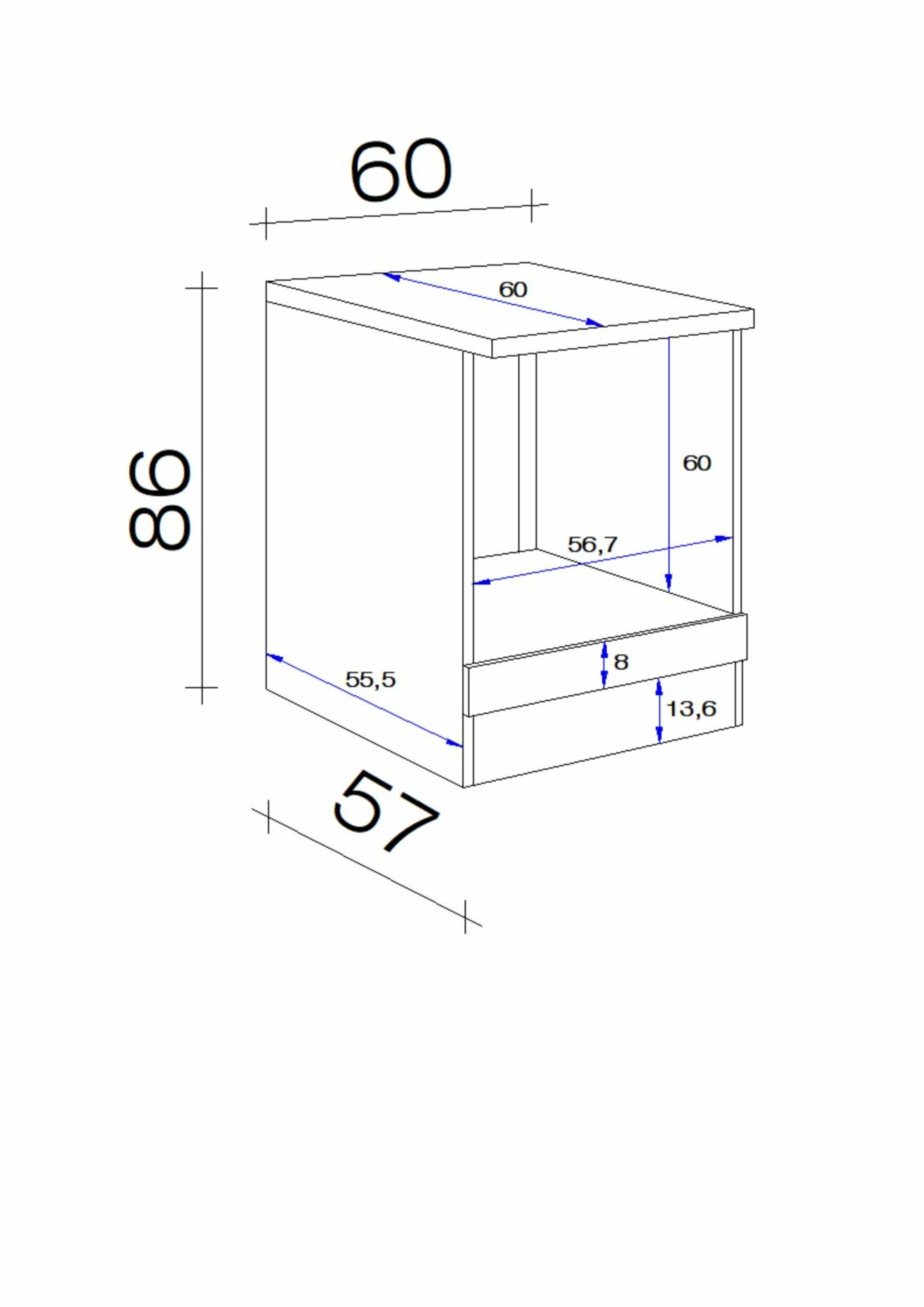 Herdumbauschrank ELEA - weiß-Beton - 60 cm | Online bei ROLLER kaufen