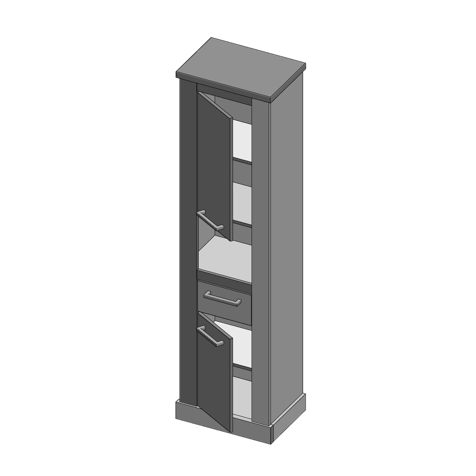 Hochschrank - Pinie weiß - Touchwood - 50 cm